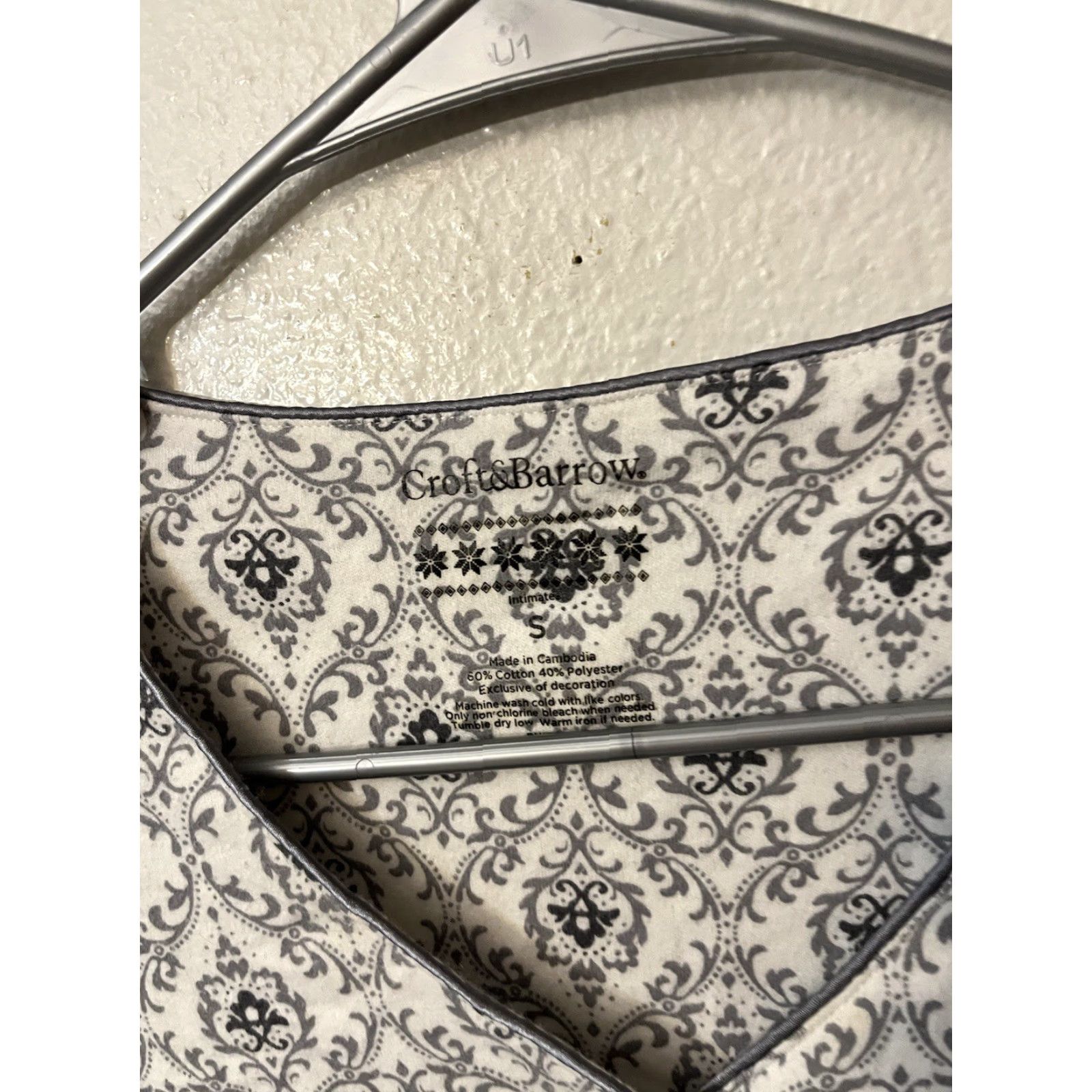 Croft & Barrow Croft & Barrow Pajama Top Womens S Plaid Button Front Collared Long Sleeve Multicolor 100% Cotton Sleep Shirt Size S / US 4 / IT 40 - 3 Thumbnail