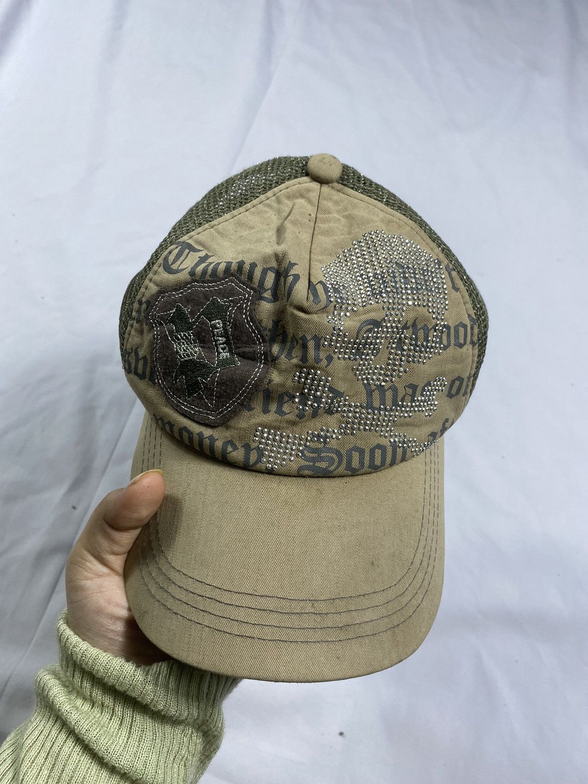 20471120 Ghotic Skull Studded Hat Distressed Size ONE SIZE - 6 Thumbnail