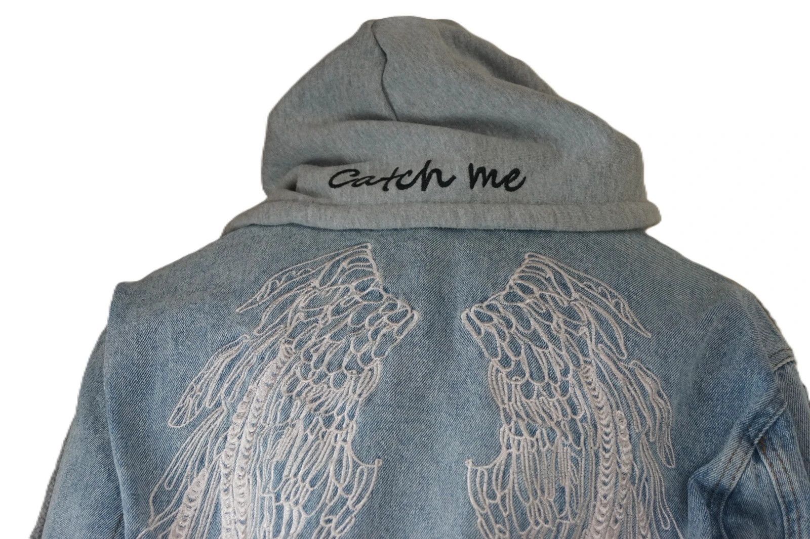 Other Grace Chow Angel Wing Denim Jacket WITH Original Hoodie Set Size XL / US 12-14 / IT 48-50 - 3 Thumbnail