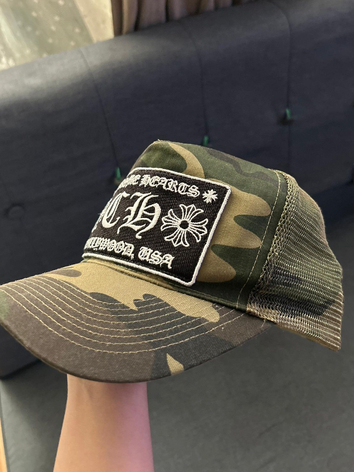 Chrome Hearts Vtg Chrome Heart F*** Trucker Camo Hats Size ONE SIZE - 17 Thumbnail