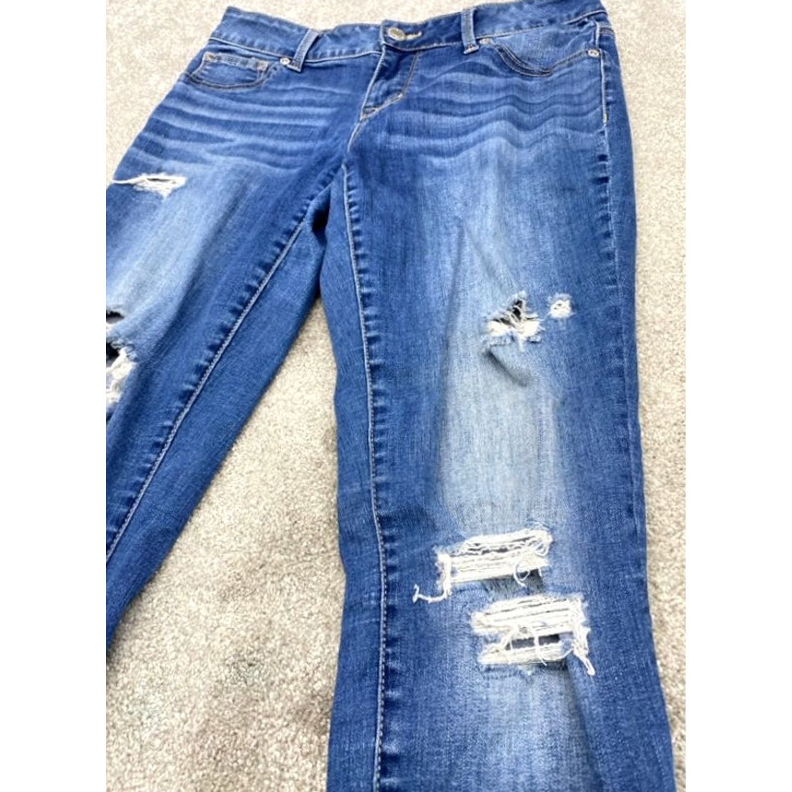 Vintage Maurices Jeans Women 28x28 Blue Denim Ankle Distressed Stretch 5925 Size 28" / US 6 / IT 42 - 5 Thumbnail