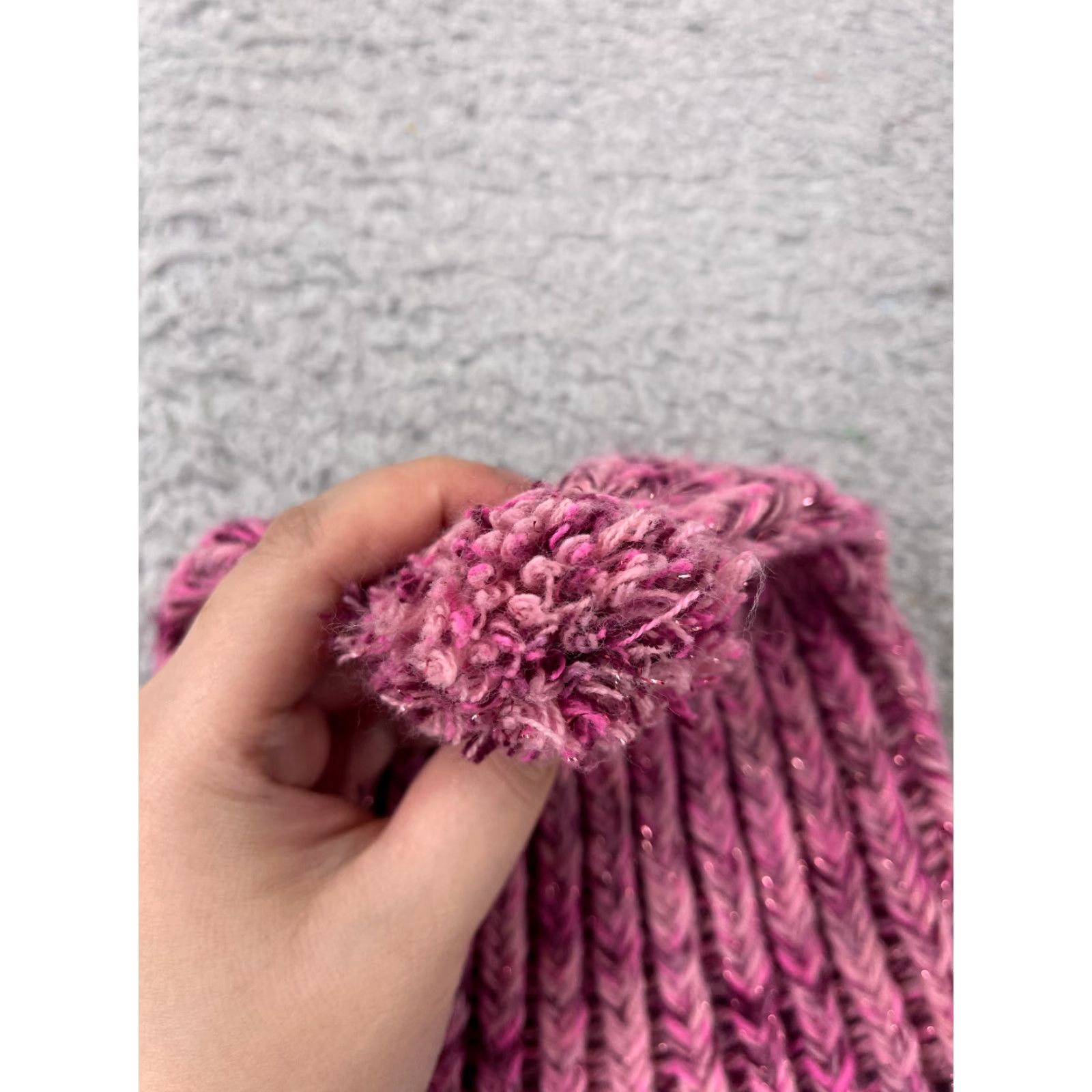 Vintage Made With Love By Your Favorite Aunt Beanie Womens One Size Pink Knit Handmade Size ONE SIZE - 2 Thumbnail