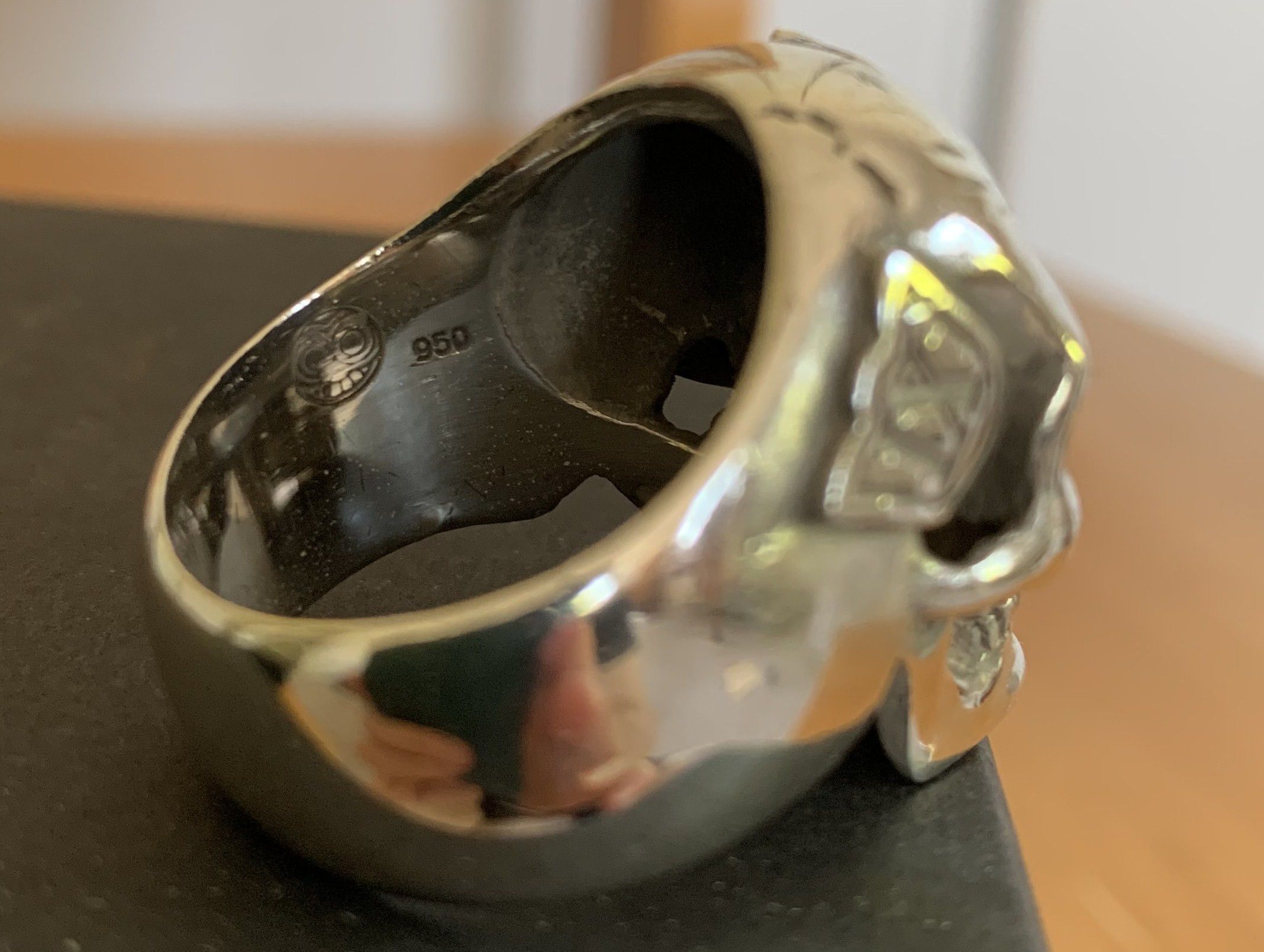 Number (N)ine SS05 "Nightcrawler" Bejeweled Silver Skull Ring w/ box Size ONE SIZE - 7 Thumbnail