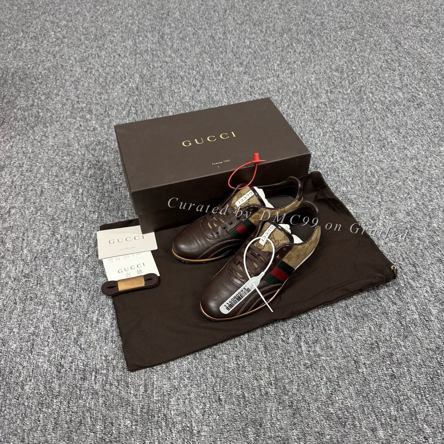 Gucci Gucci Calfskin Web GG Monogram Sneakers Size US 5 / IT 35 - 1 Thumbnail