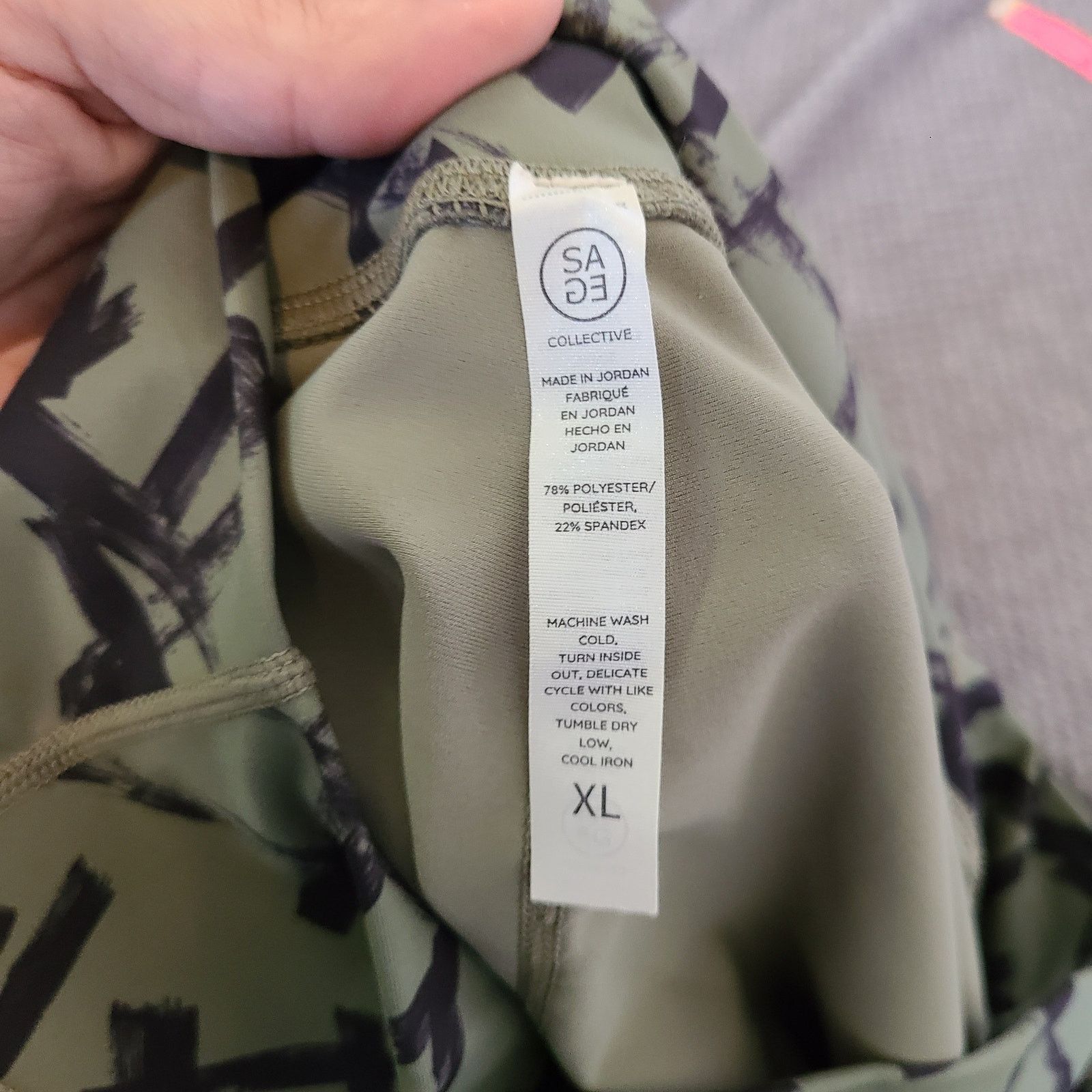 Sage Sage Women's XL Yoga Pants Green/Black Abstract Stretchy Size 28" / US 6 / IT 42 - 9 Thumbnail