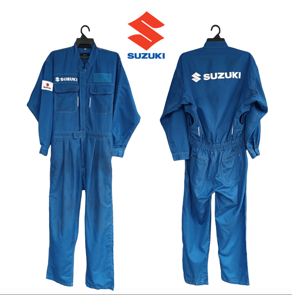 image of Racing x Vintage Motorsportsuzuki Original Apparel Embroidery Logo Coverall in Blue, Men's (Size 32