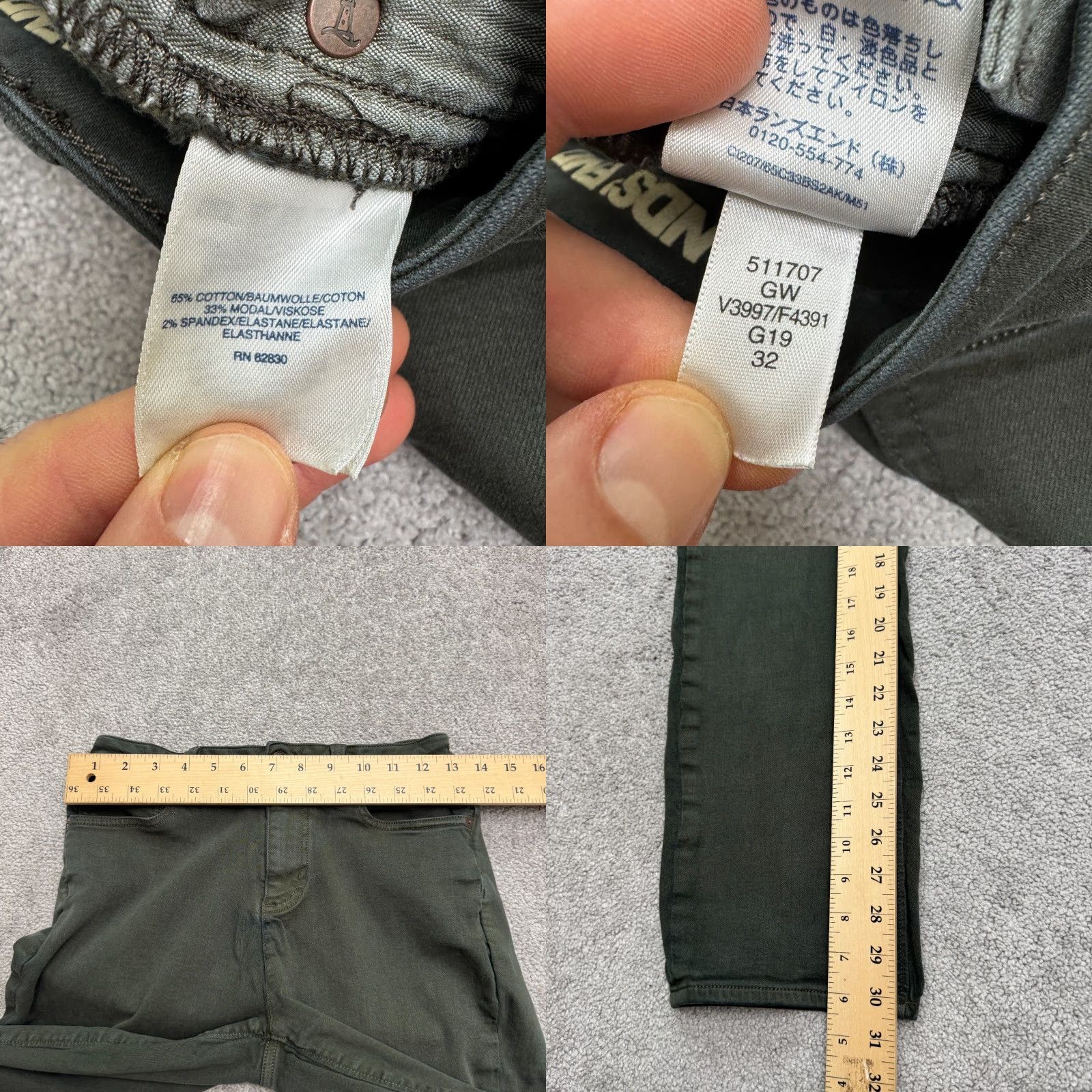 Lands' End Lands' End Womens Jeans 4 Green Denim Stretch 7/8 Mid Rise Slim Straight 30 in Inseam 5-Pocket 26 in Waist Cotton Blend Birthday? (No) Size 27" / US 4 / IT 40 - 8 Thumbnail