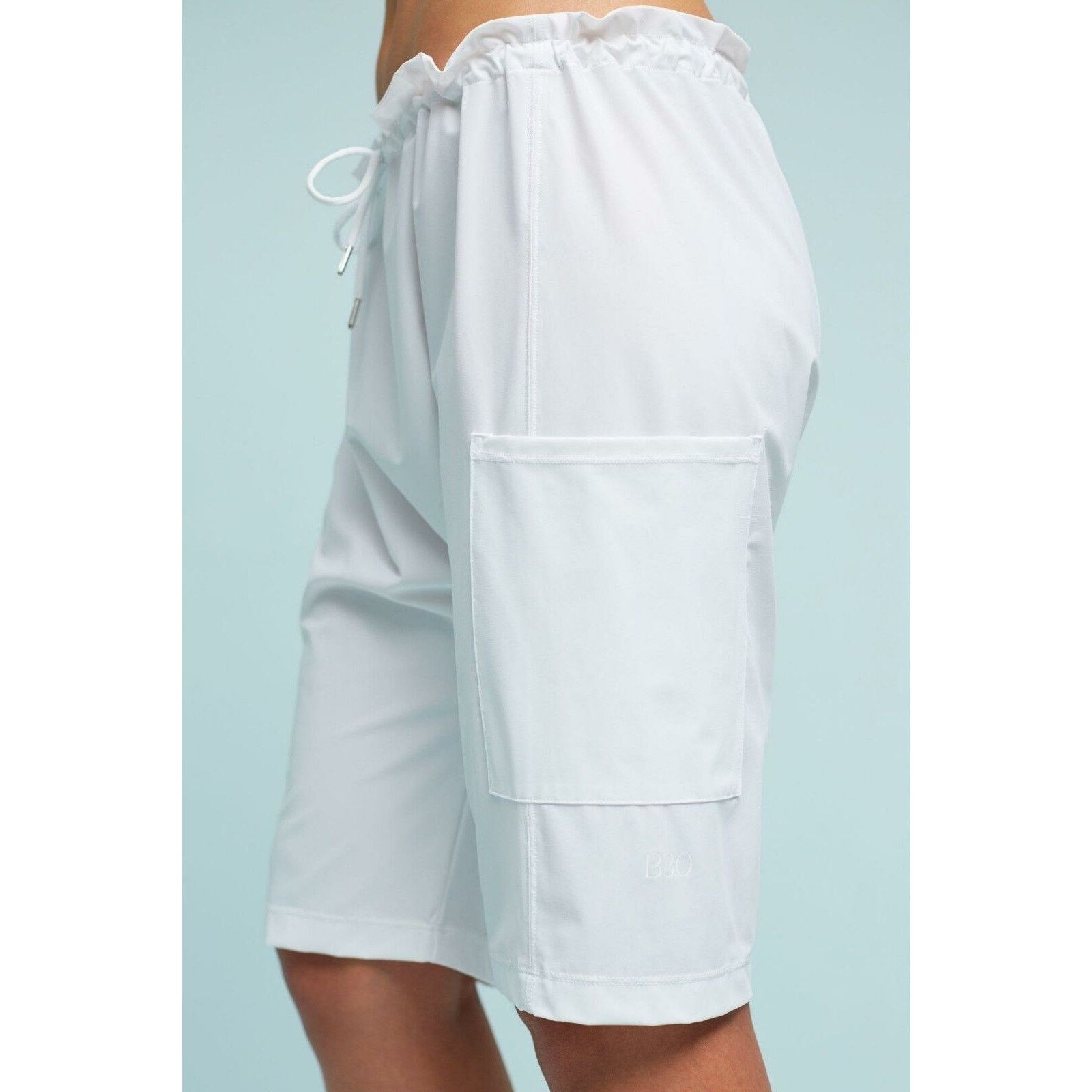 Anthropologie New B.30 Long Activewear Shorts WHITE Retail $114 X-SMALL Size 26" / US 2 / IT 38 - 3 Thumbnail