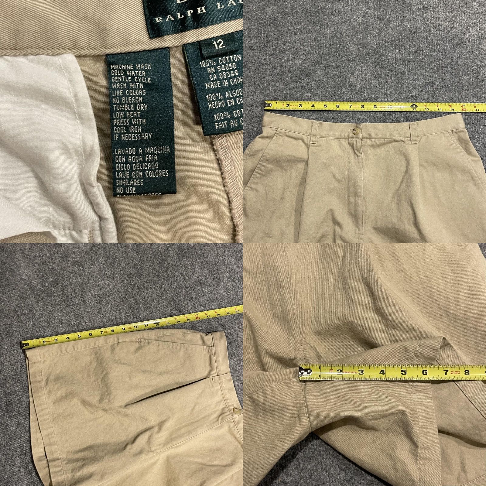 Ralph Lauren Lauren Ralph Lauren Shorts Womens 12 Beige Pleated Cotton Twill Casual Chino Size 34" / US 12 / IT 48 - 8 Thumbnail