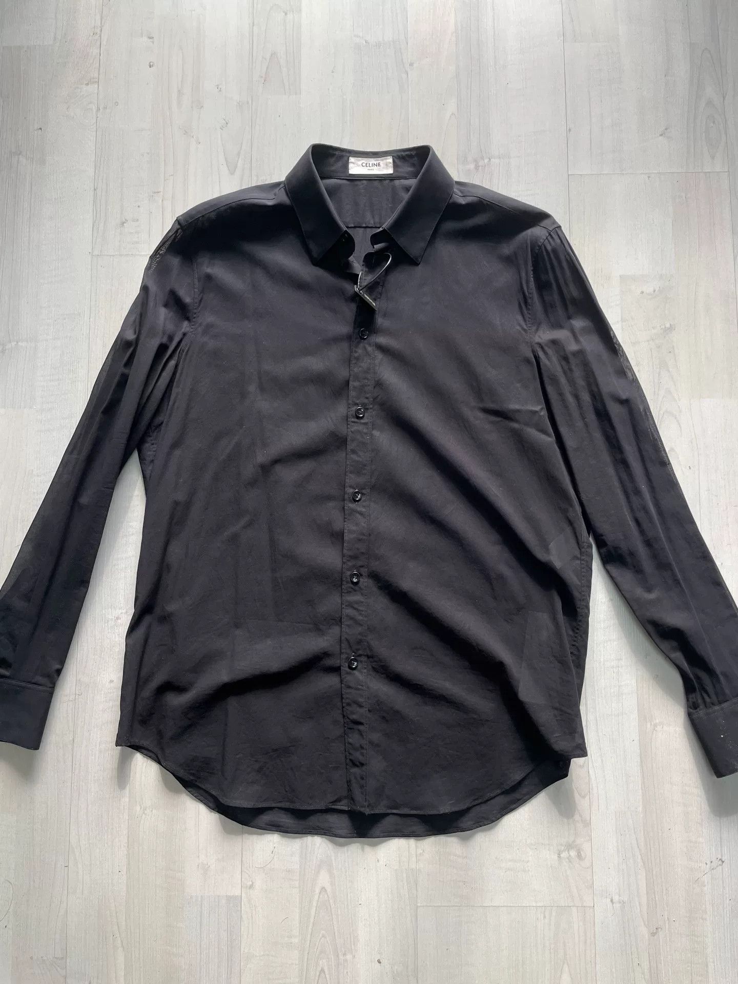 Hedi Slimane CELINE Hedi Slimane Black Shirt 41 Size US M / EU 48-50 / 2 - 1 Thumbnail