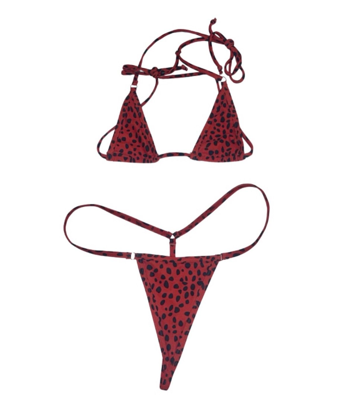 Other Red & Black Dot Bikini Size L Swimwear Tropical Vacation Size L / US 10 / IT 46 - 1 Preview