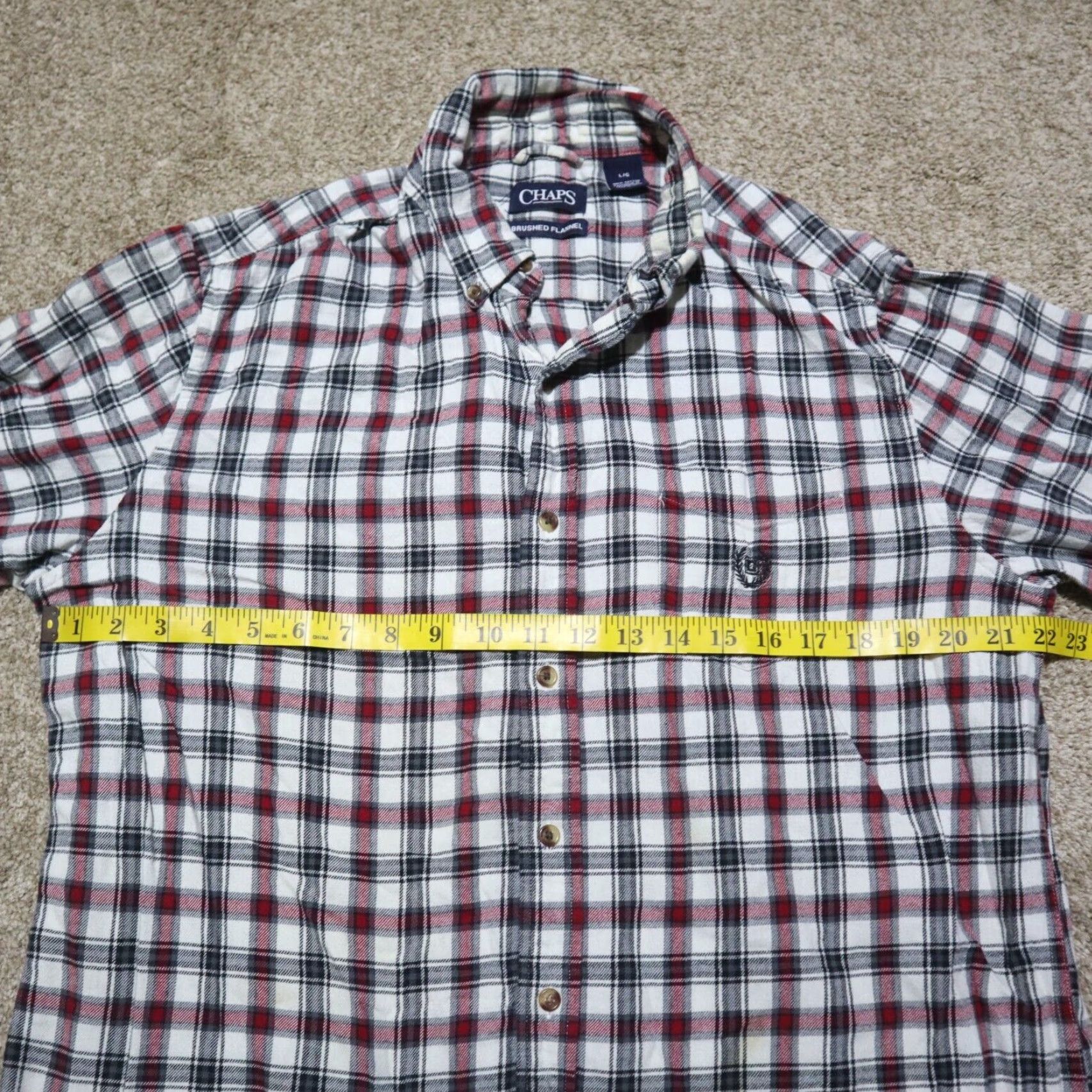 Chaps Chaps Shirt Button-Up Plaid Long Sleeve Adult L Red Cotton Flannel Mens Size US L / EU 52-54 / 3 - 4 Thumbnail