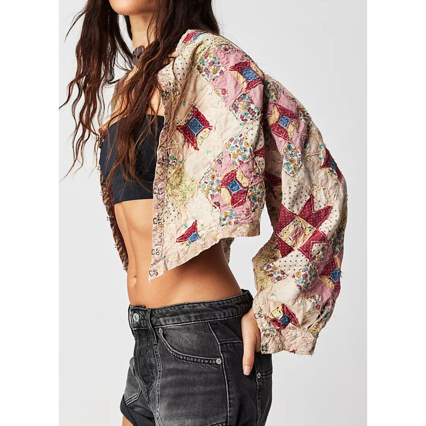 Magnolia Pearl Magnolia Pearl Luisa patchwork quilt jacket Cotton One Size Size ONE SIZE - 1 Thumbnail