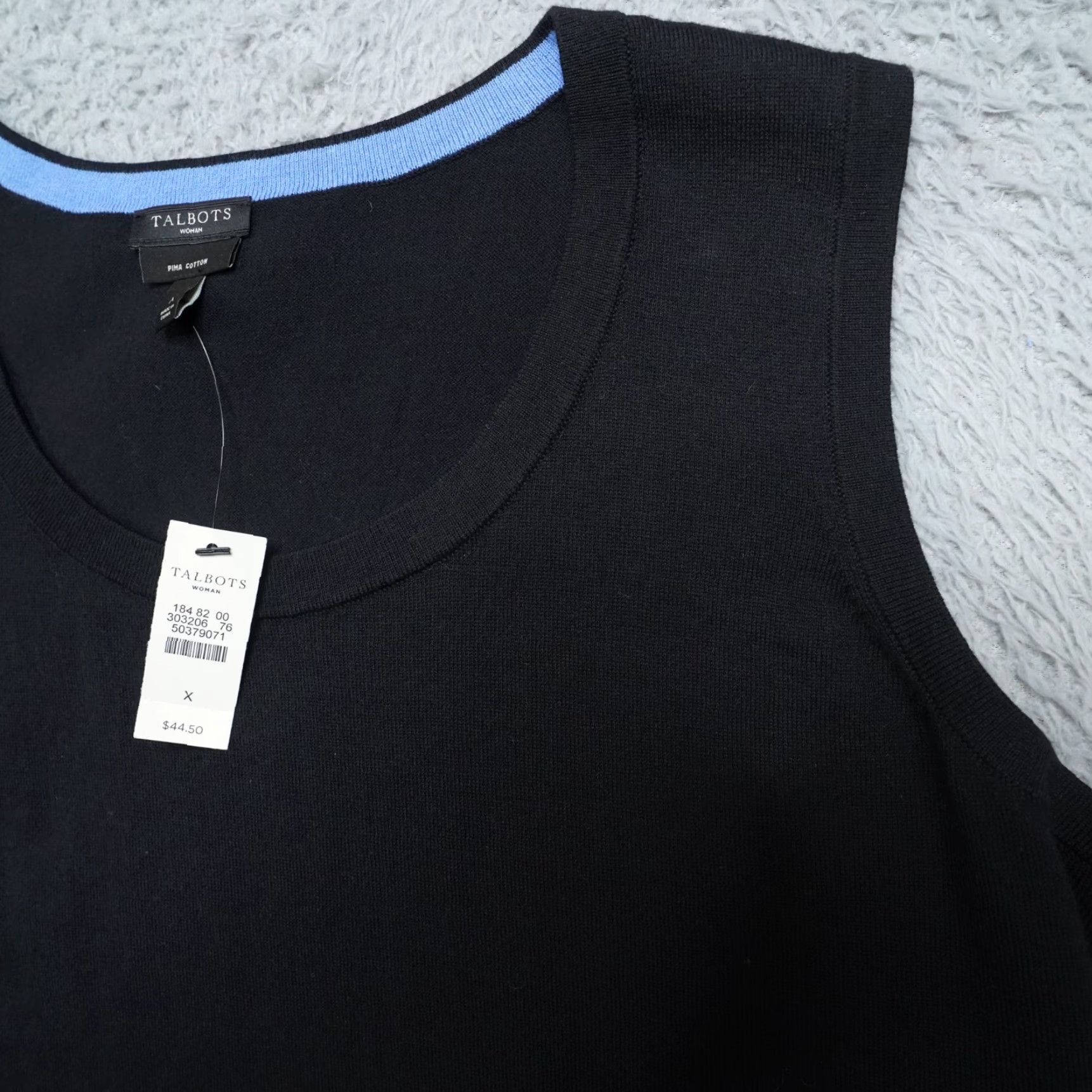 Talbots Talbots Knit Sweater Vest Womens L/XL Black Sleeveless Mock Neck Cable Knit Striped? No, Solid. Not sure. Size L / US 10 / IT 46 - 5 Thumbnail