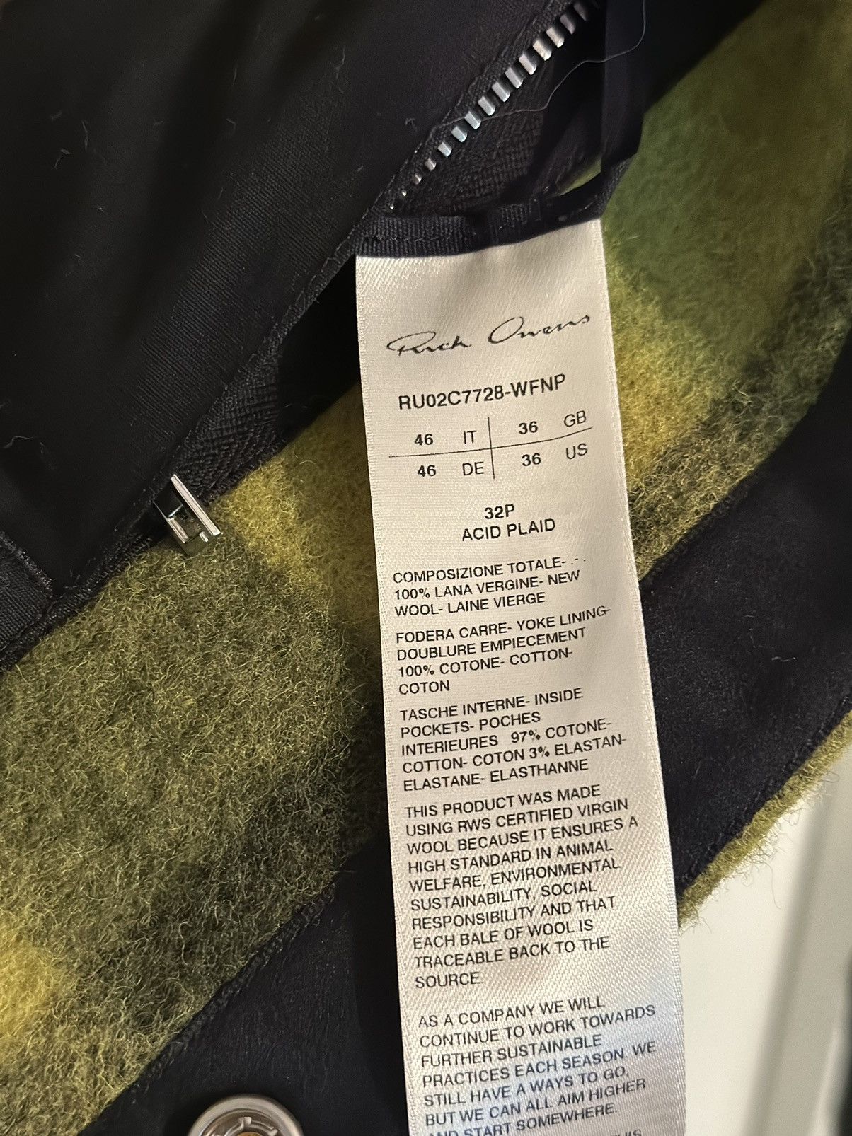 Rick Owens FW23 Jumbo Acid Plaid Overshirt Size US S / EU 44-46 / 1 - 5 Thumbnail