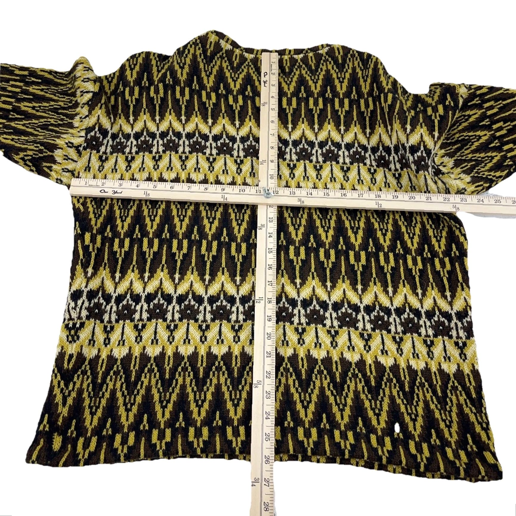 Vintage VINTAGE Meergans German Wool Sweater Men XL Yellow Geometric Pullover All Seasons Size US XL / EU 56 / 4 - 5 Thumbnail