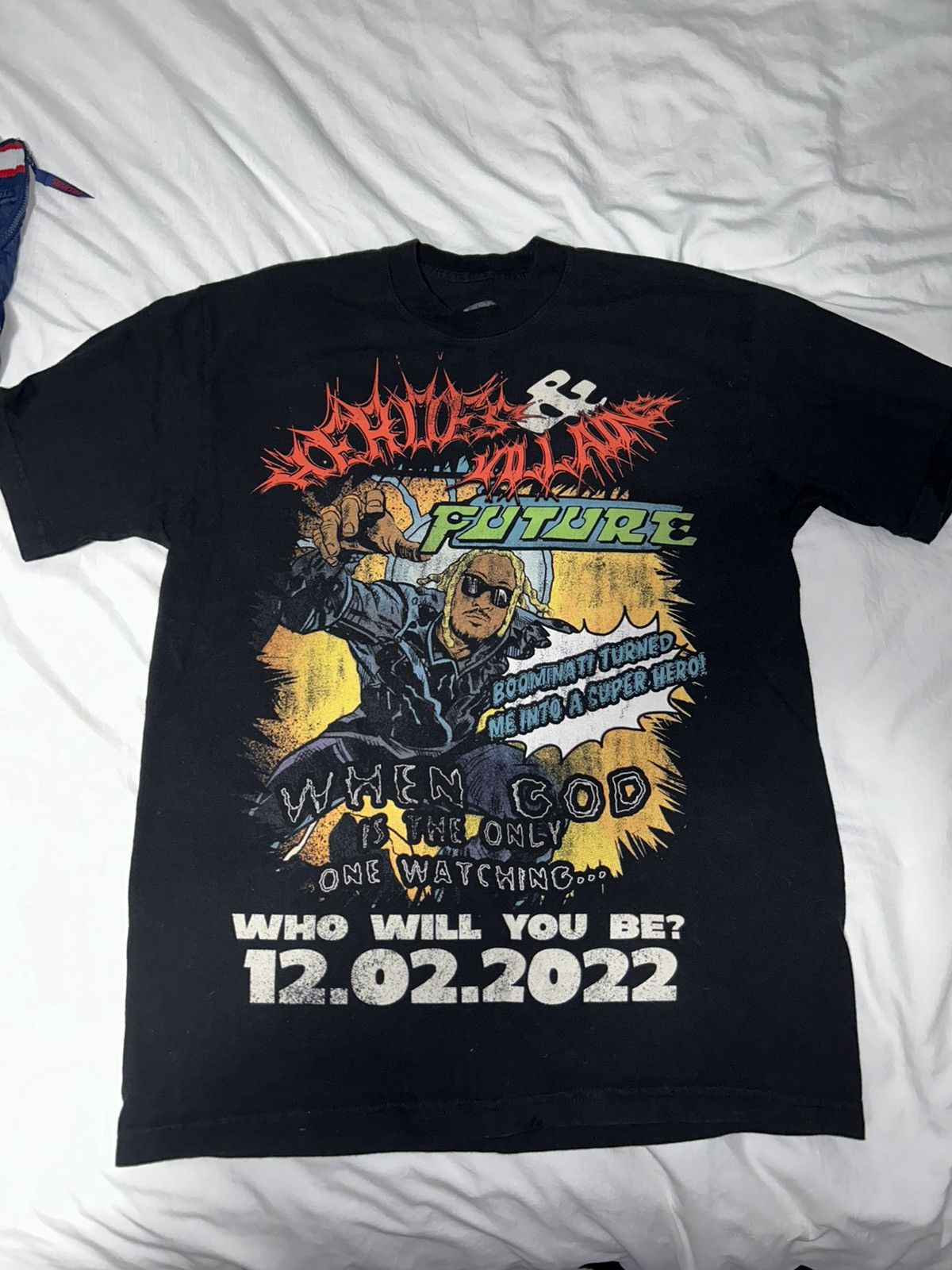 Metro Boomin Heroes & Villains 2022 Tour T-Shirt Gray Rap