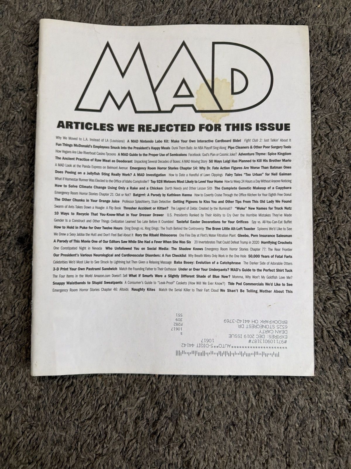 Hypebeast 2018 Mad Magazine No. 1 Size ONE SIZE - 1 Thumbnail