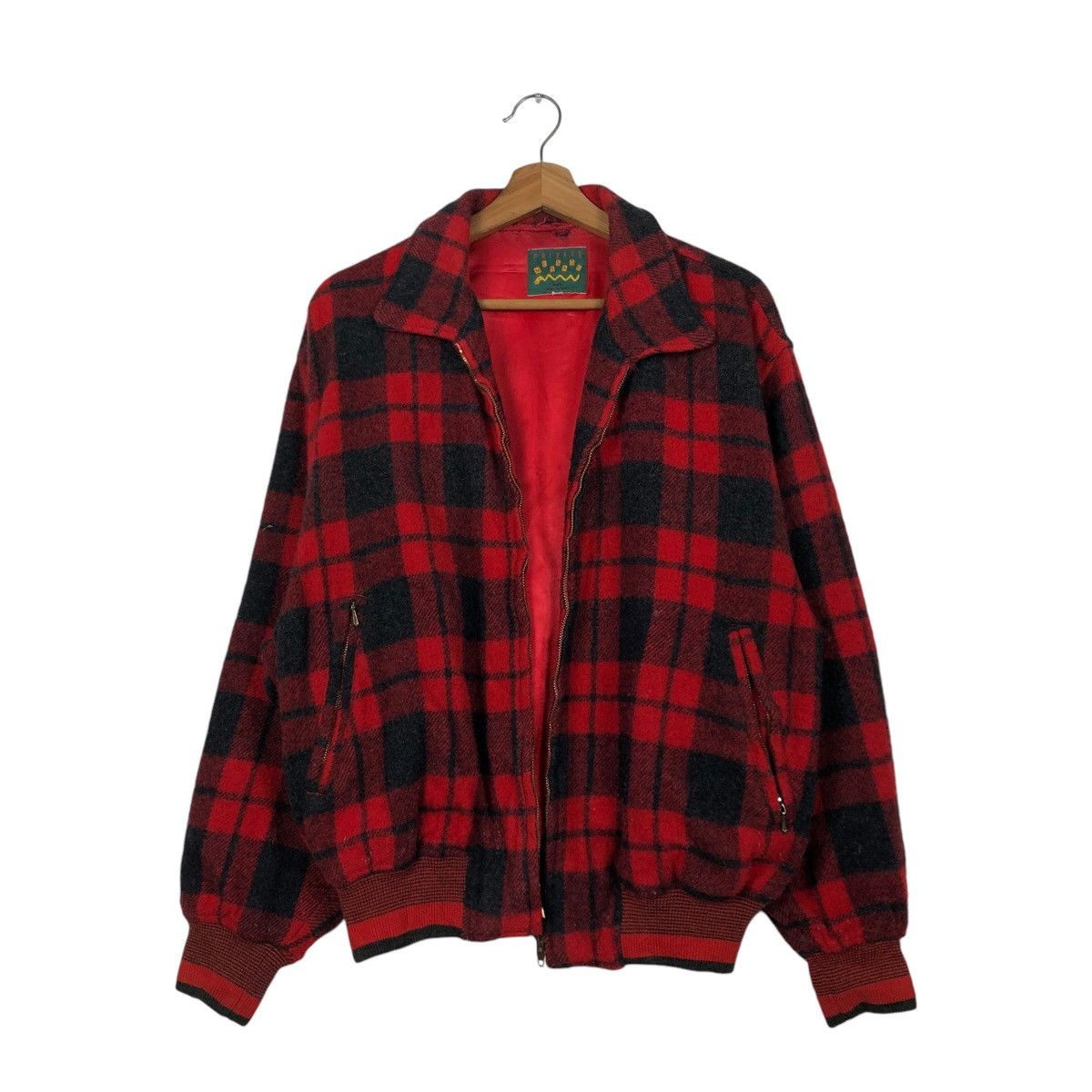 Japanese Brand VINTAGE WOOL HERRINGBONE BOMBER JACKET MESSAGE ISSEY MIYAKE Size US M / EU 48-50 / 2 - 3 Thumbnail