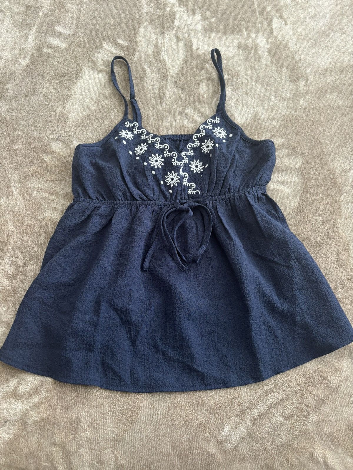 Japanese Brand Navy Blue Paisley Top Size M / US 6-8 / IT 42-44 - 1 Preview