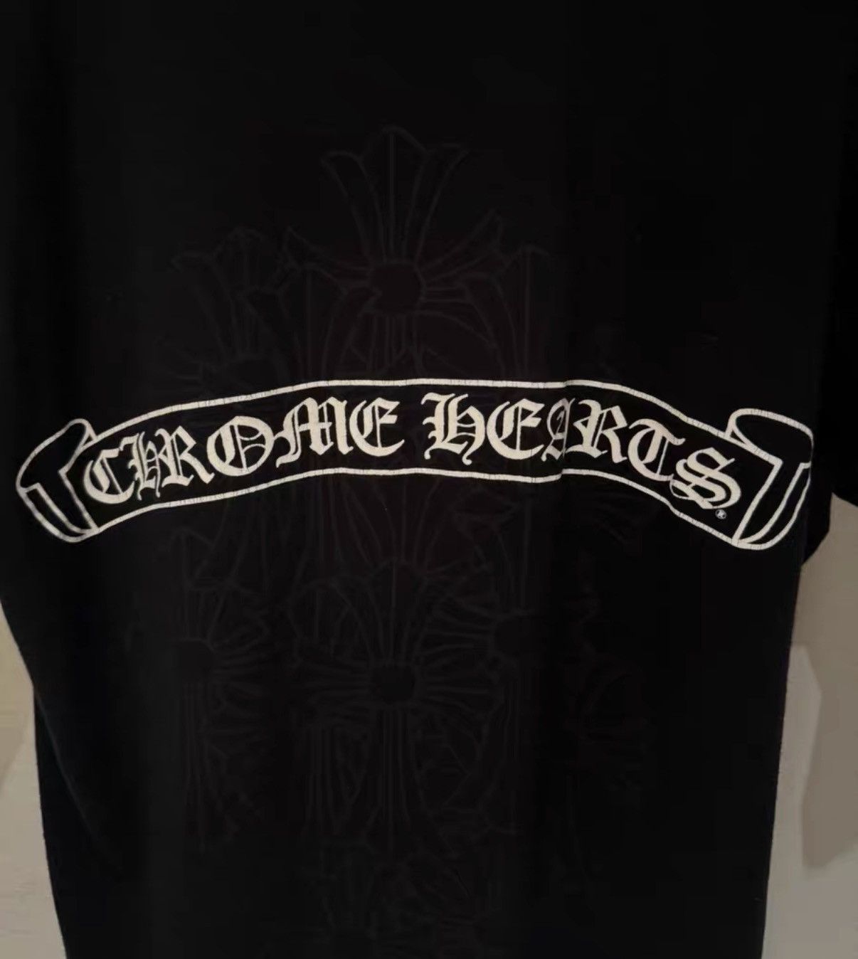 Chrome Hearts Chrome Hearts Black Scroll Shadow Cross Short Sleeve Tee Size US S / EU 44-46 / 1 - 3 Thumbnail