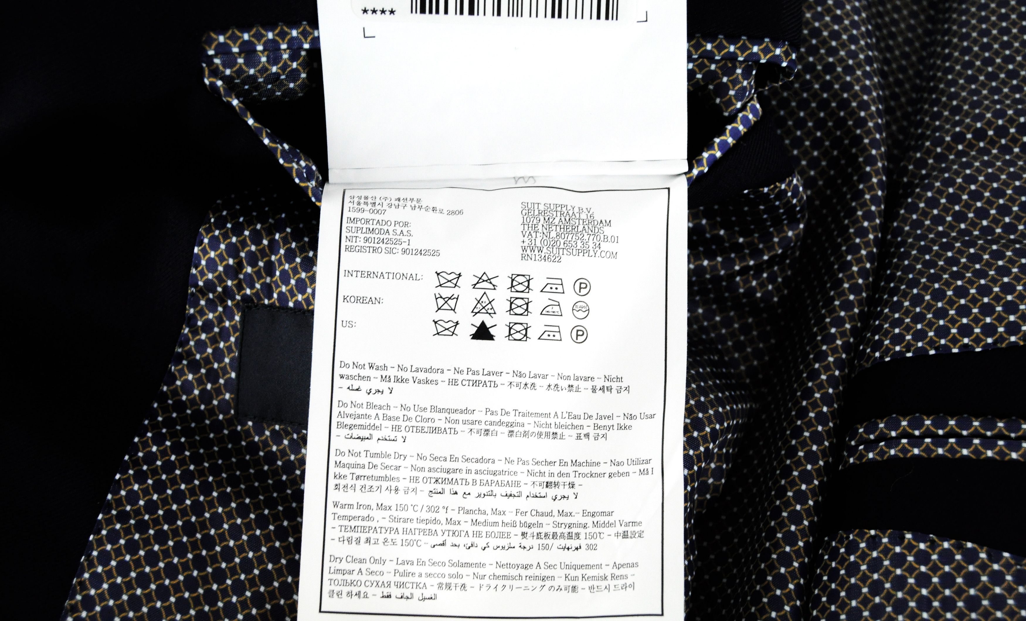 Suitsupply LA SPALLA UK40R Wool Dark Navy Lined Blazer 54902 Size 40R - 7 Thumbnail