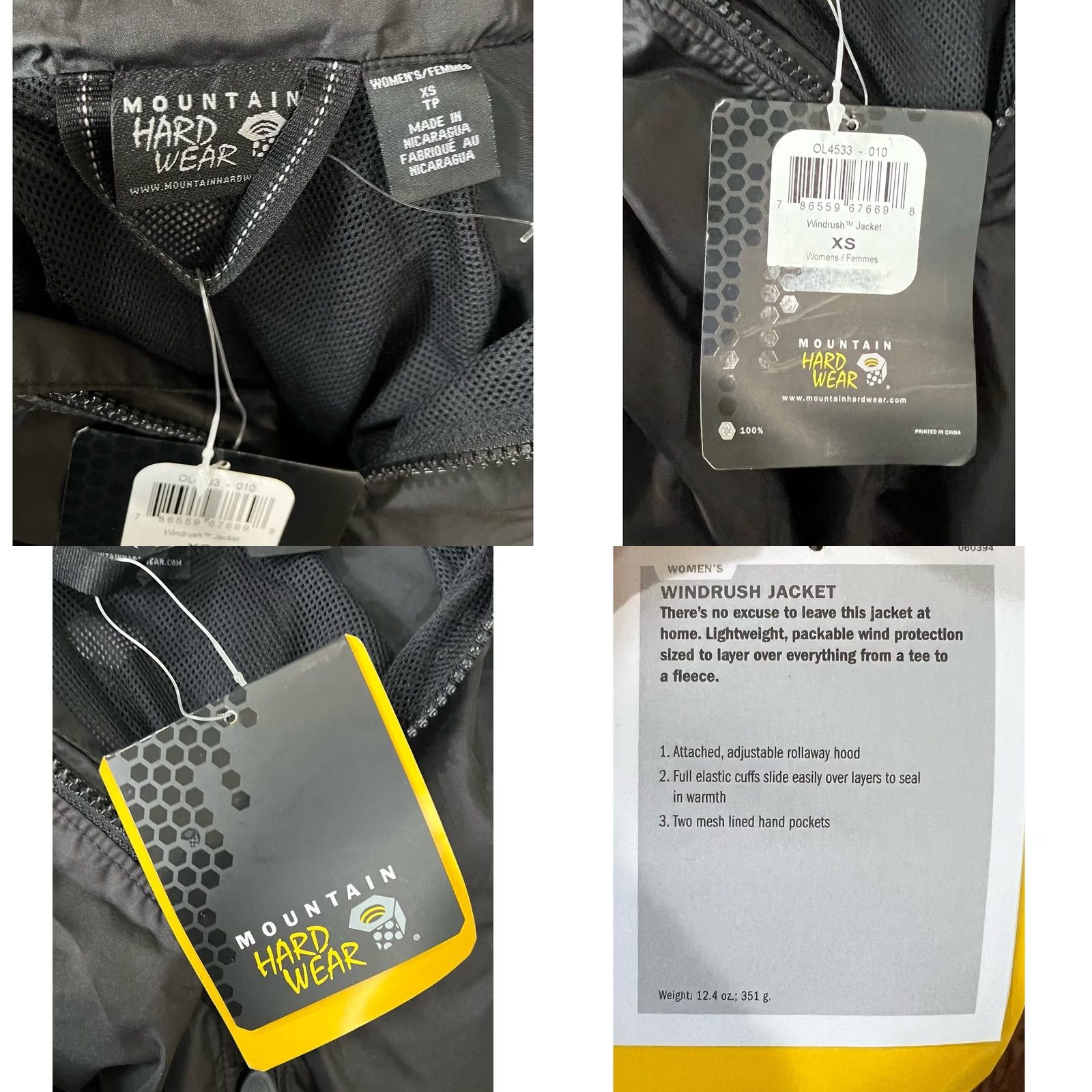Mountain Hardwear VINTAGE Mountain Hardwear Windbreaker Jacket Windrush Black XS Women’s Packable Hooded Windbreaker Size XS / US 0-2 / IT 36-38 - 8 Thumbnail
