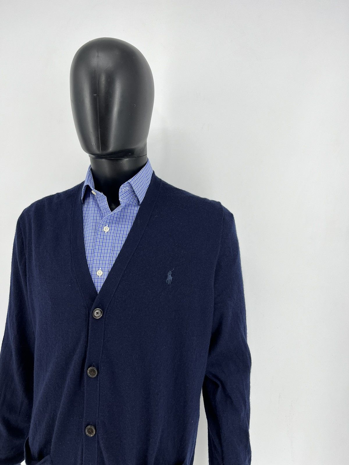 Polo Ralph Lauren × Ralph Lauren × Vintage Polo Ralph Lauren Cardigan With Embroidered Small Horse Navy Size US XXL / EU 58 / 5 - 4 Thumbnail