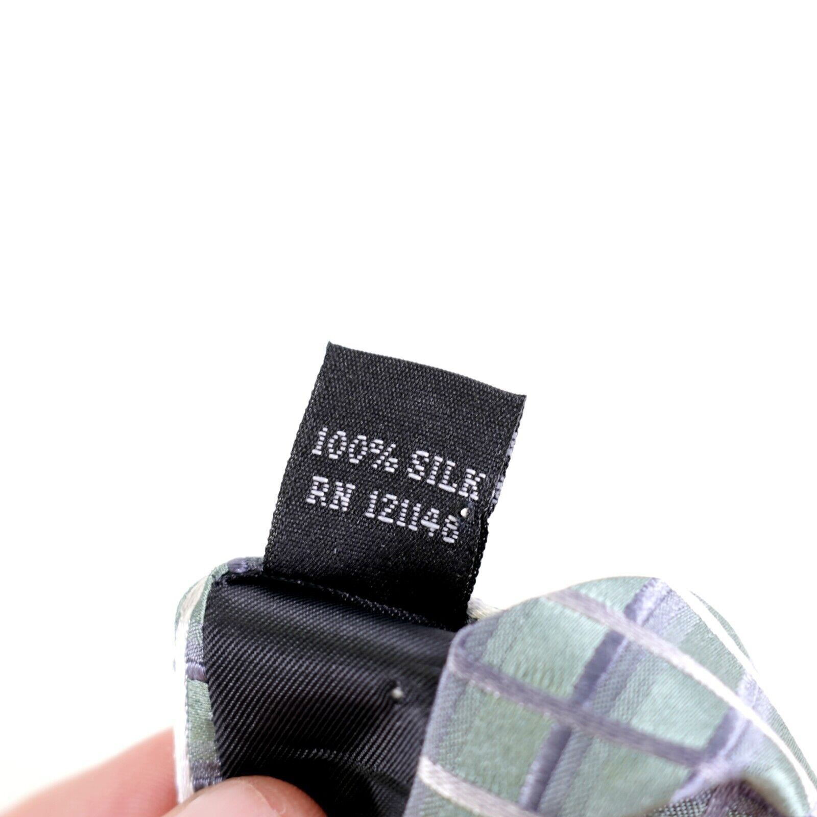 Kenneth Cole Kenneth Cole Reaction Green Gray Metallic Check Silk Tie Size ONE SIZE - 5 Thumbnail