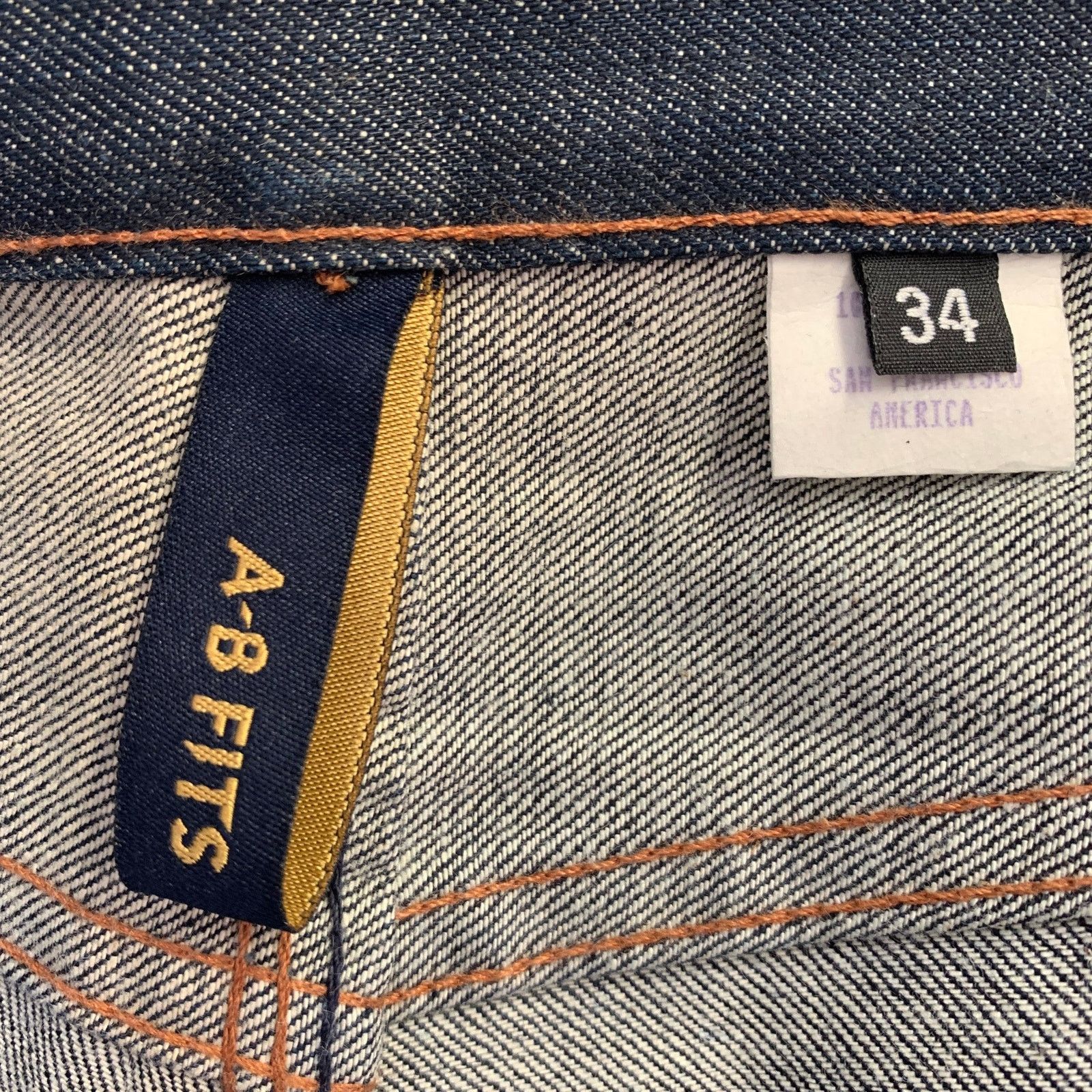 Other A-B FITS 34 Navy Contrast Stitch Cotton Button Fly Jeans Size US 34 / EU 50 - 7 Thumbnail