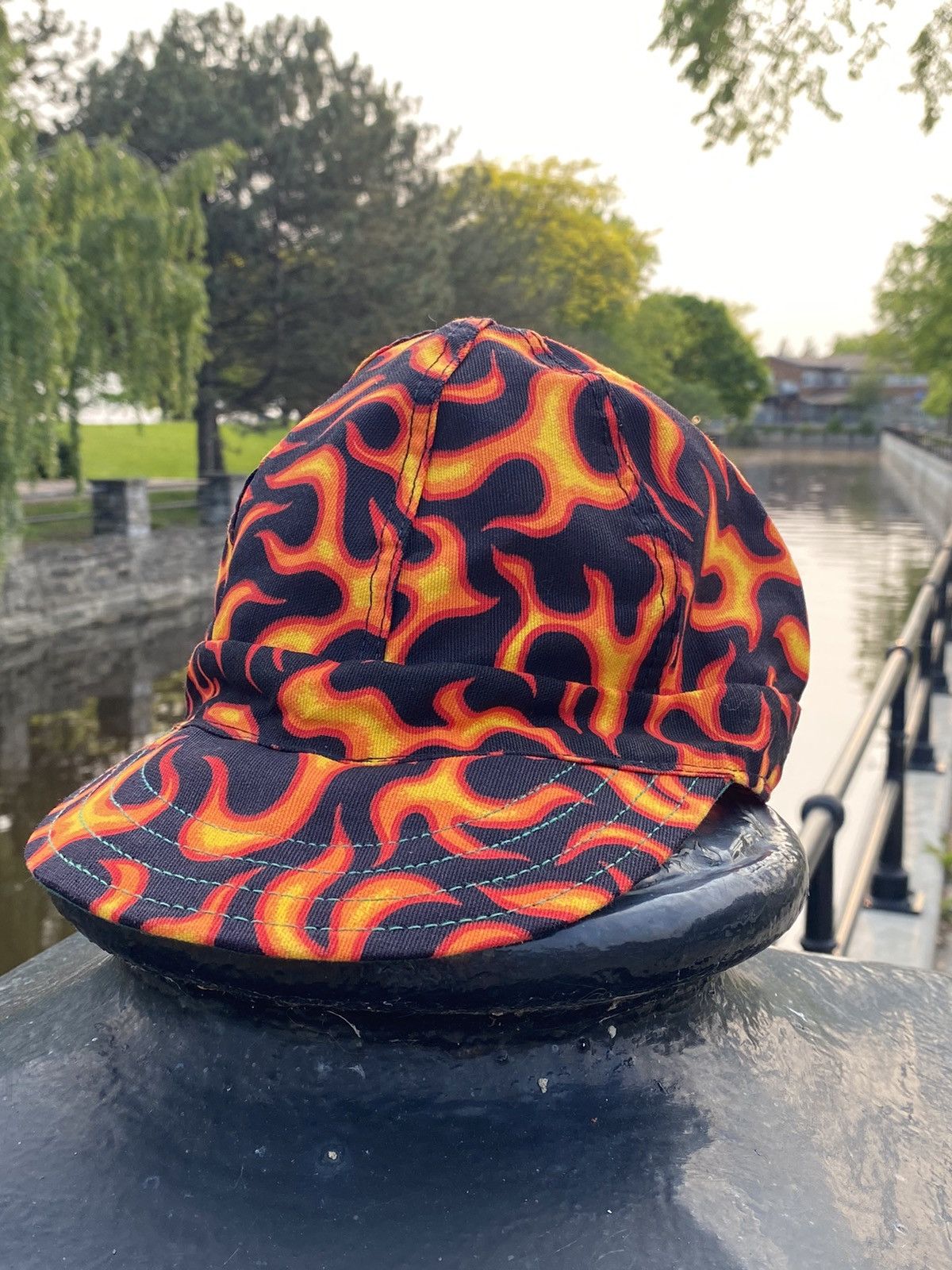 Vintage 🔥 Vintage Flame Racing Cap – Made in USA – 90s Y2K Style Size ONE SIZE - 6 Thumbnail