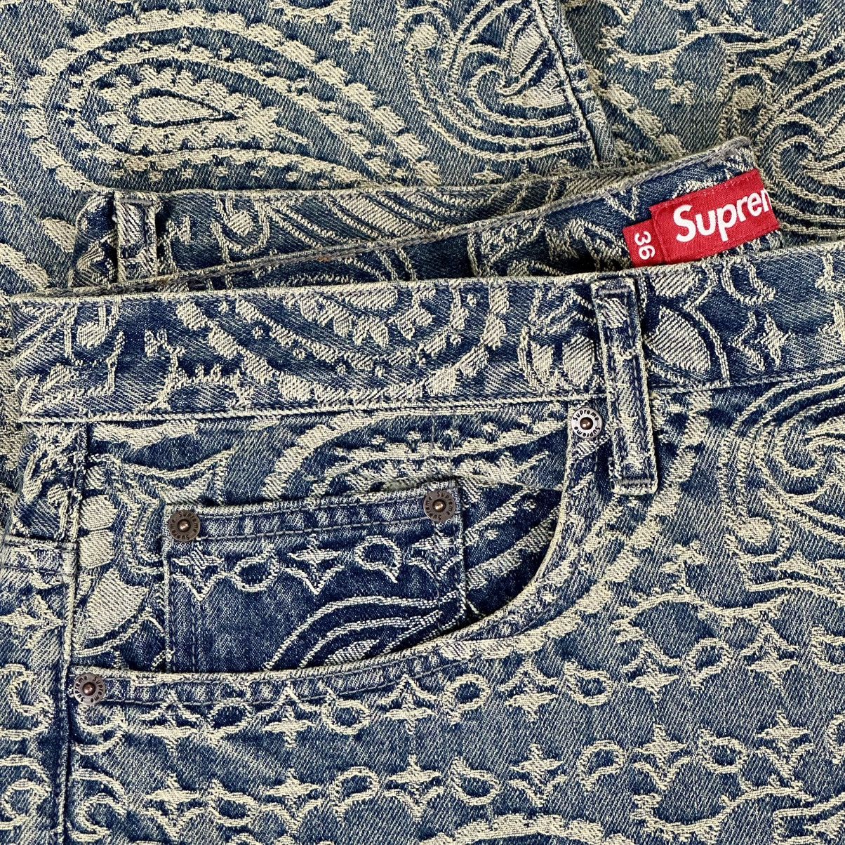 Supreme 2025 supreme bandana jacquard baggy denim jeans