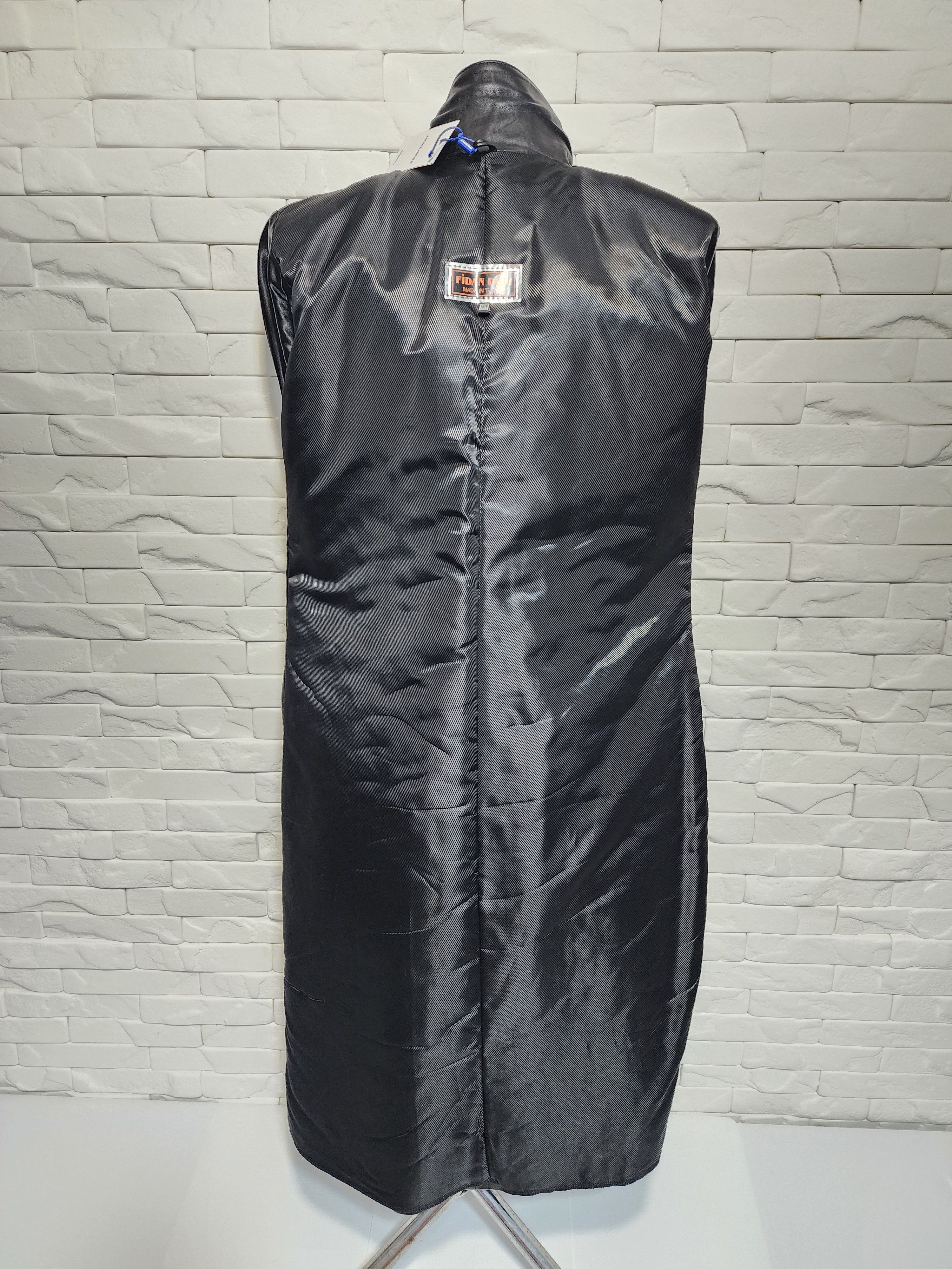 Genuine Leather Women black leather raincoat. Size L / US 10 / IT 46 - 7 Thumbnail