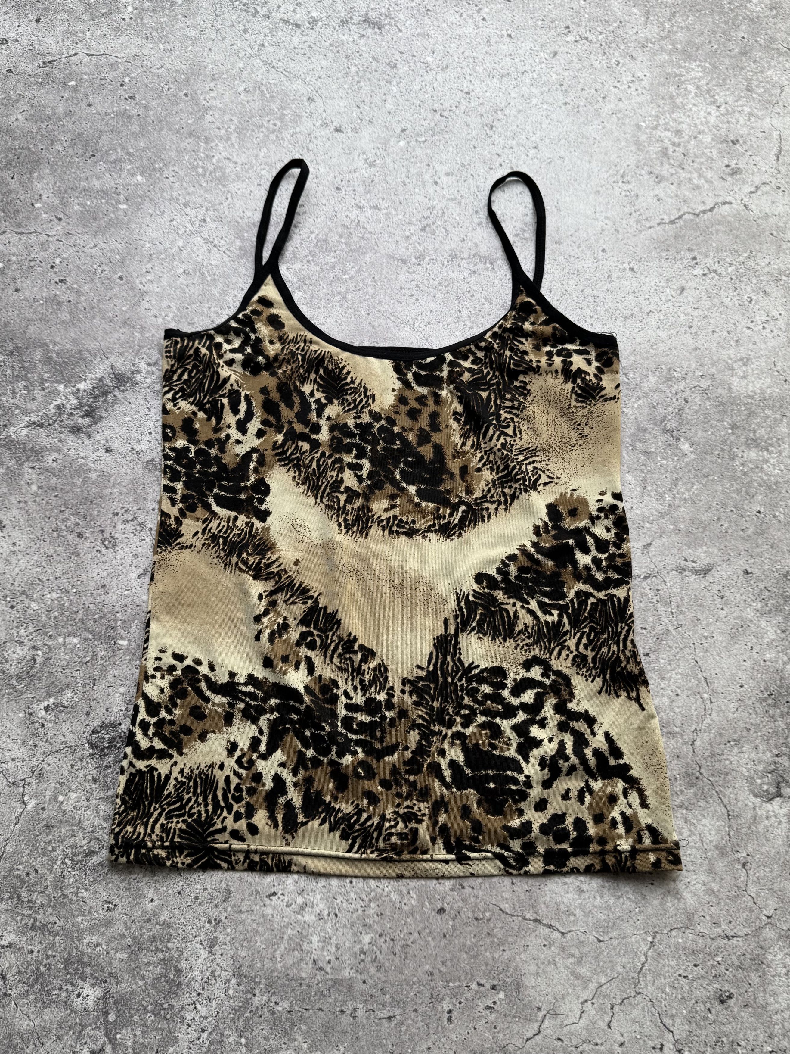 Vintage Y2K Print Cami Top Leopard Print Y2K Clubwear Tank (E8) Size XS / US 0-2 / IT 36-38 - 1 Thumbnail