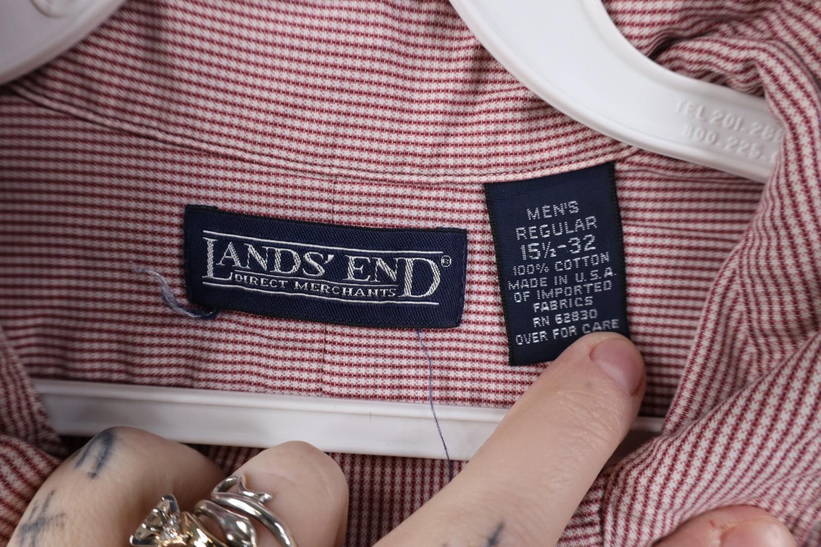 Lands' End Vintage 90s Lands End Cotton Button Down Shirt Red Plaid USA Size US M / EU 48-50 / 2 - 6 Thumbnail