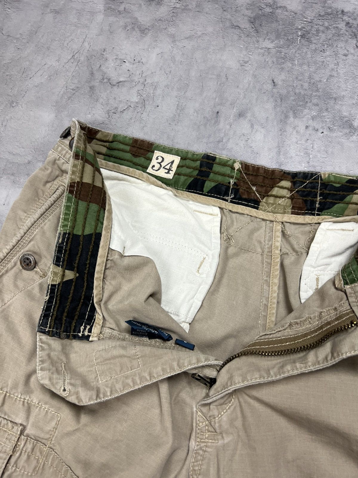 Polo Ralph Lauren × Vintage Polo Ralph Lauren Cargo Pants Mens 34x32 Beige RLPC Size US 34 / EU 50 - 11 Thumbnail