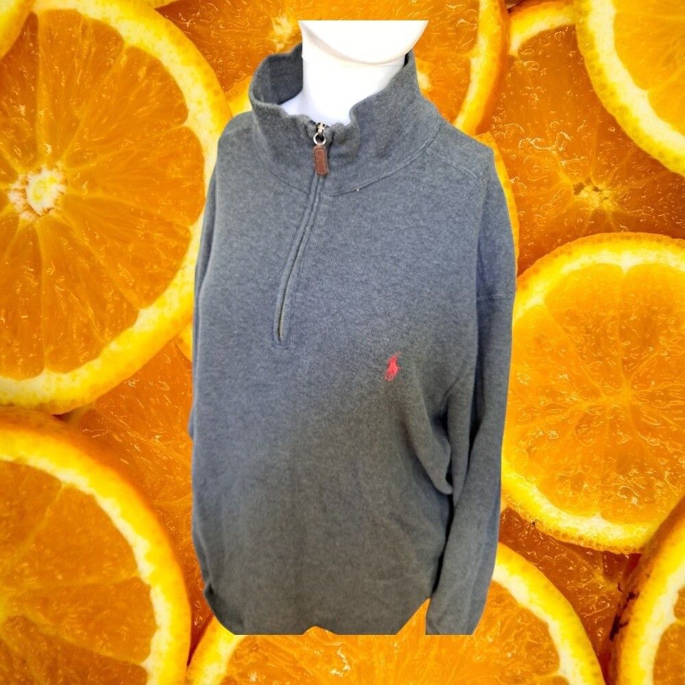 Polo Ralph Lauren Polo Ralph Lauren 1/4 Zip Pullover Sweater Red Pony Logo XL Size US XL / EU 56 / 4 - 1 Thumbnail