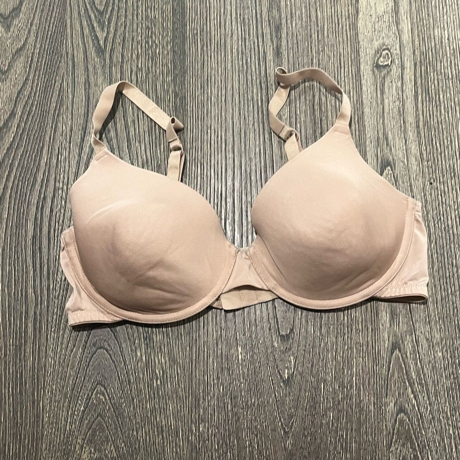 Vintage SO Womens Intimates T-Shirt Bra Stretch Tan Size 36D Size ONE SIZE - 1 Thumbnail