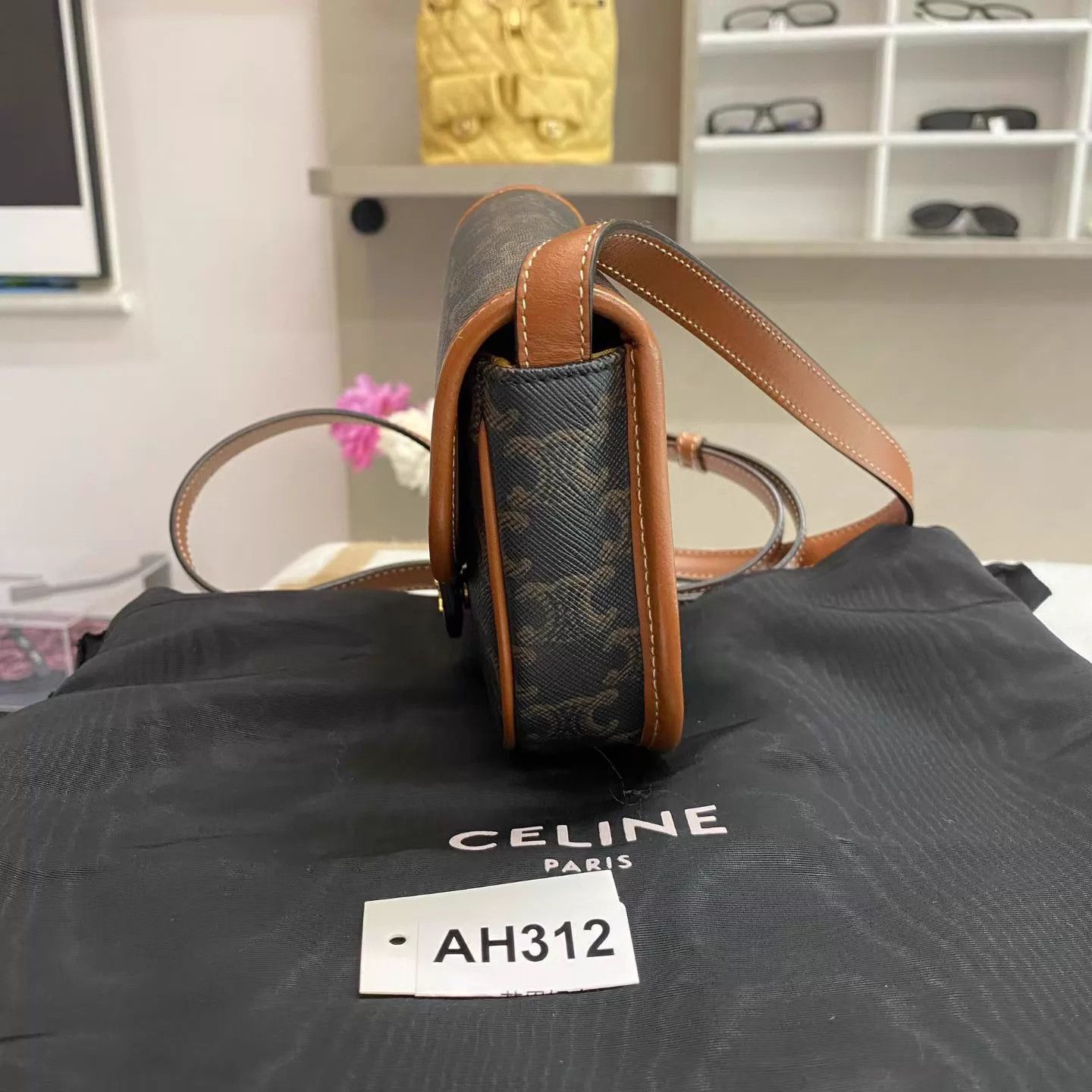 Celine CELINE Besace Triomphe Mini Saddle Bag (Mint, Dust Bag) Size ONE SIZE - 7 Thumbnail