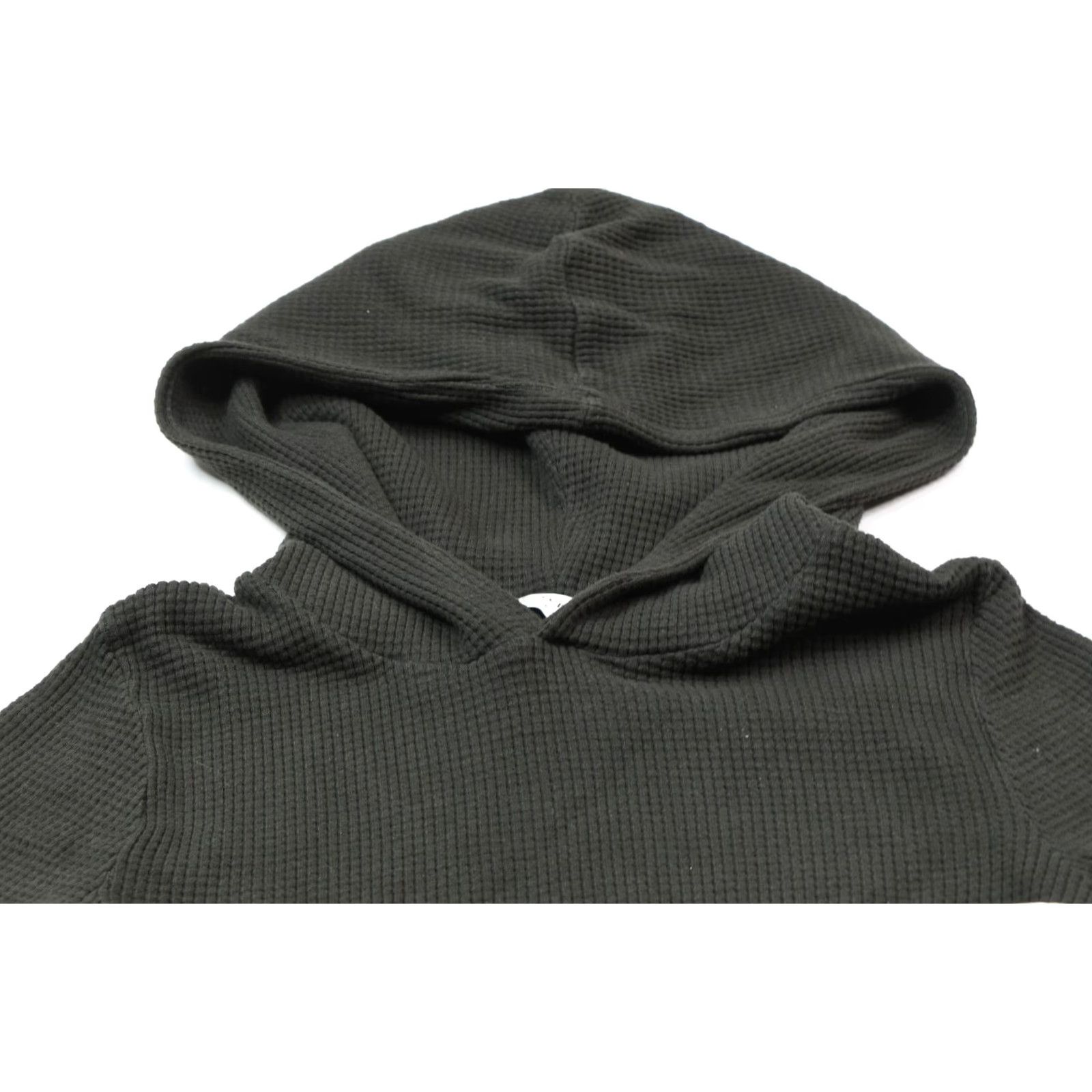Vintage Cotton Citizen Thermal Waffle-Knit Cropped Hoodie Womens Small Green Long Sleeve Size S / US 4 / IT 40 - 3 Thumbnail