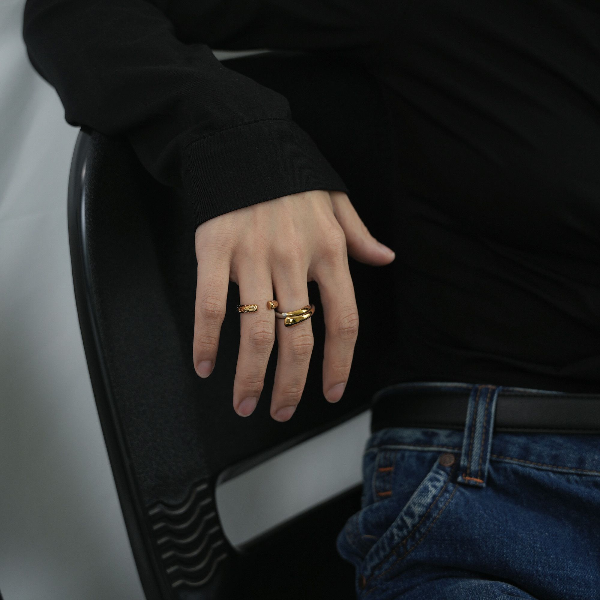 Jewelry Dark Jewelry Rings Open Size Chrome Ring (Size 7-13) Size ONE SIZE - 1 Thumbnail