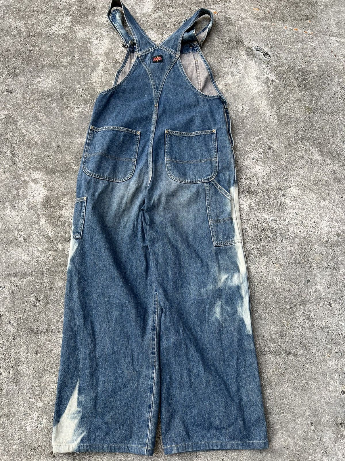 Japanese Brand 💥90’s Bobson Sun Sister Faded Overall Denim Size US 32 / EU 48 - 2 Thumbnail