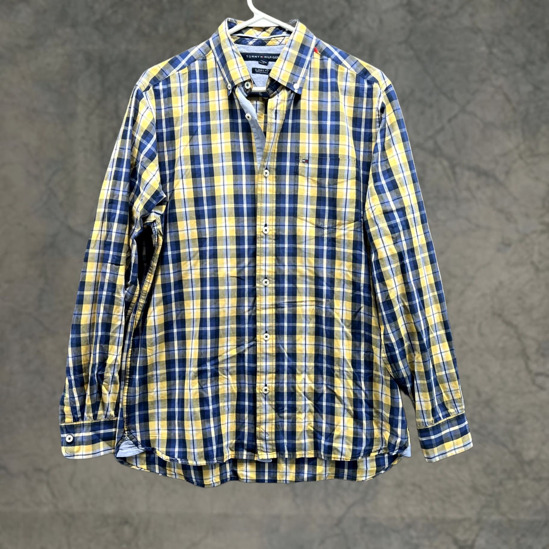 Tommy Hilfiger Tommy Hilfiger Shirt Men Small Adult Yellow Plaid Classic Fit Button-Down Long Sleeve Size US S / EU 44-46 / 1 - 1 Thumbnail
