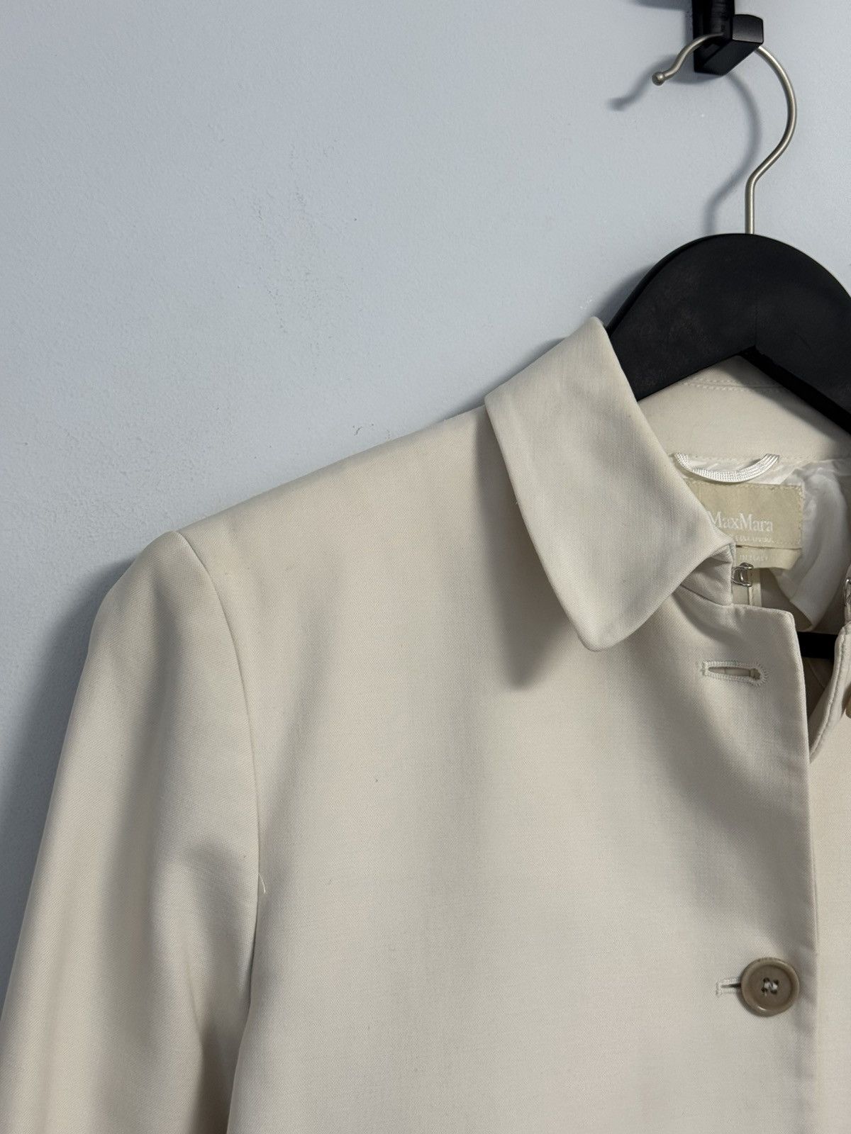 Max Mara Max Mara Ivory Cropped Jacket Button Front Coat Blazer Size M / US 6-8 / IT 42-44 - 7 Thumbnail