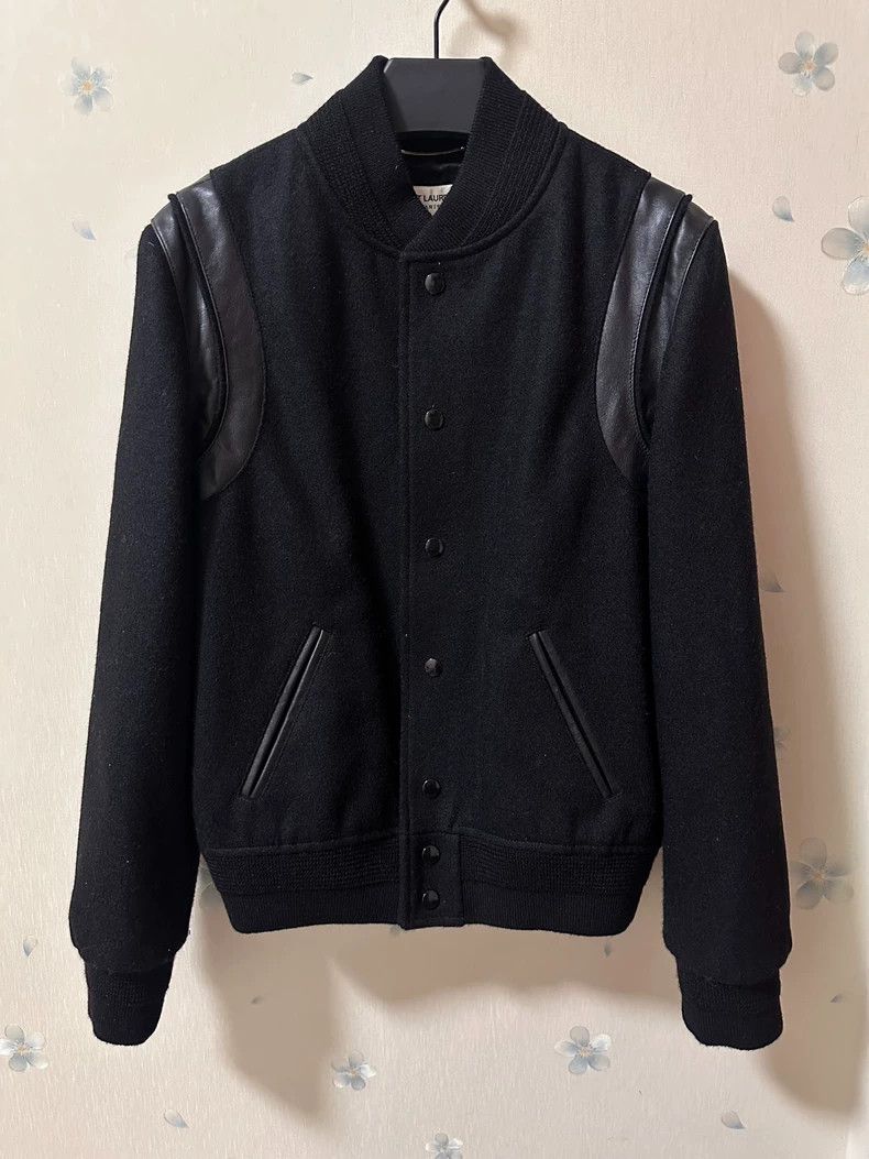 Saint Laurent Paris Saint Laurent Teddy Wool Leather Bomber Jacket Size US M / EU 48-50 / 2 - 1 Thumbnail
