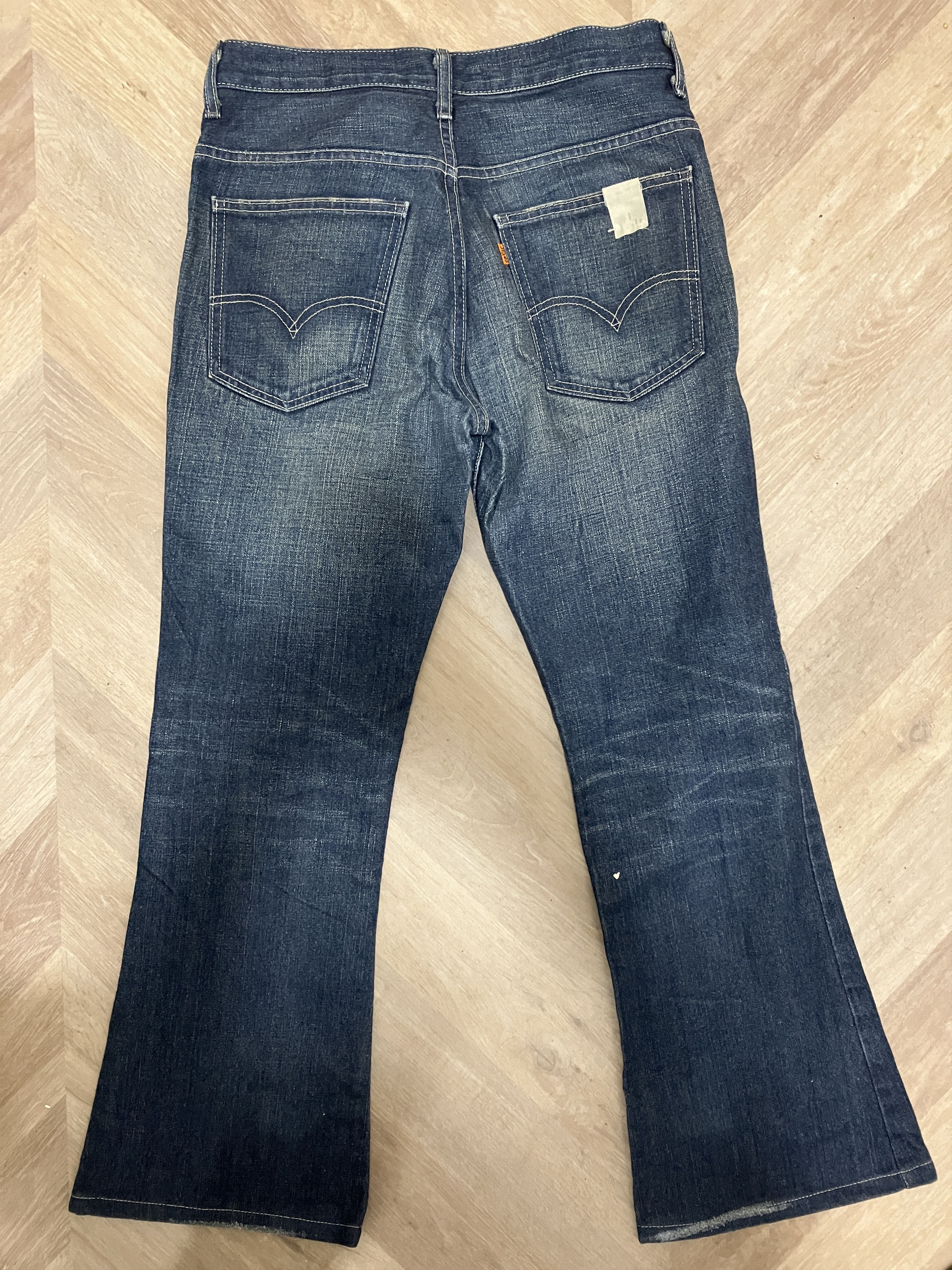 Levi's × Vintage Vintage 70s Dark Wash Levi's Orange Tab Bell Bottom Flares Size US 31 - 3 Thumbnail