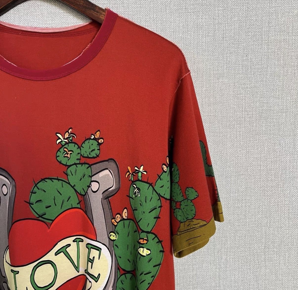 Dolce & Gabbana Dolce & Gabbana Red Cactus Print Short Sleeve T-Shirt Size US L / EU 52-54 / 3 - 3 Thumbnail