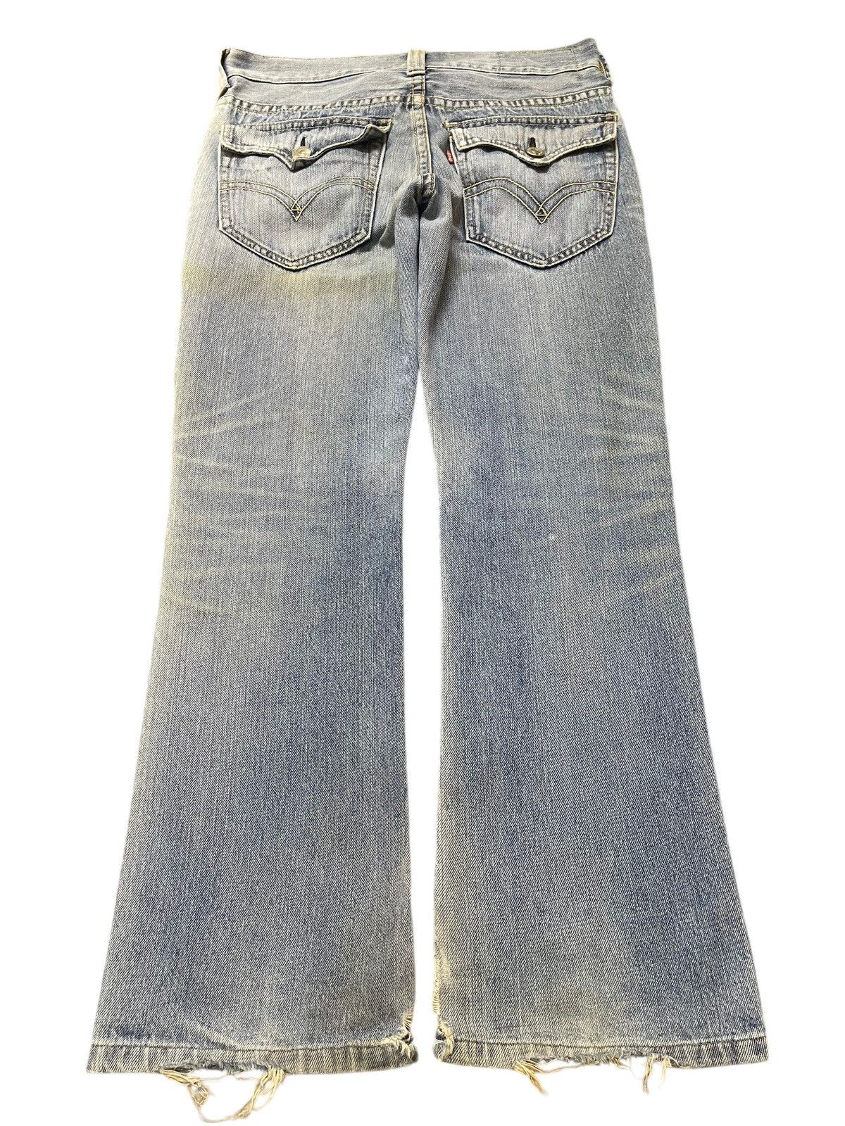 Levi's Vintage Levis Blue Wash Distressed Wide Leg Jeans Size US 31 - 2 Thumbnail