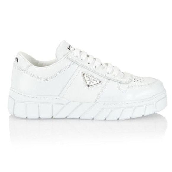 Prada Prada Logo Plaque Chunky Leather Sneakers White Men’s Size 7 Size US 7 / EU 40 - 1 Thumbnail