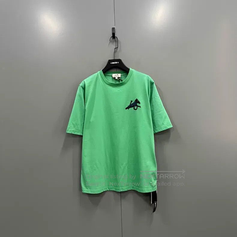 Other Hermes Green Geometric Pattern Patch Short Sleeve Size US M / EU 48-50 / 2 - 1 Thumbnail